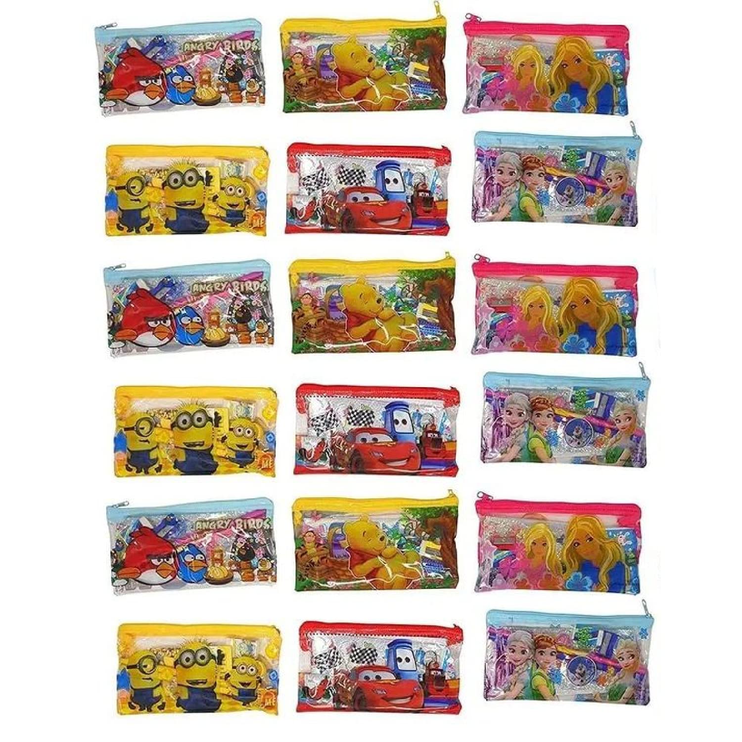 ShubhKraft Return Gift Item in Bulk for Kids Birthday Party | Stationery Pouch with Pencil Sharpner Eraser & Scale (Pack of 18, Multicolor) (B0BHWRLQMP) Amazon Price History, Amazon Price Tracker