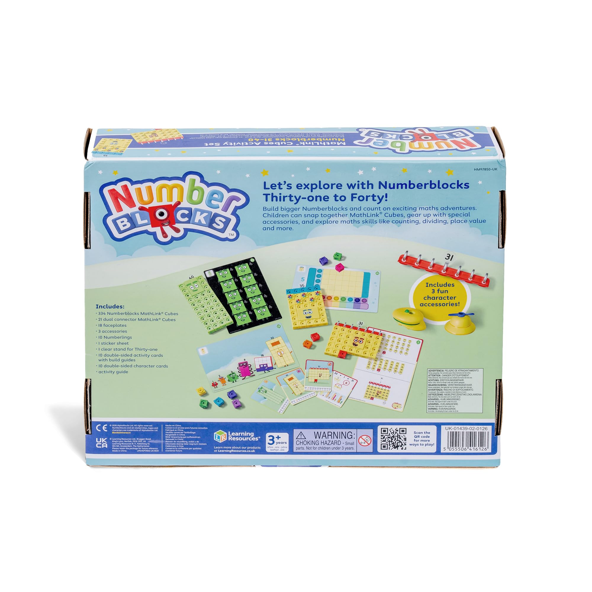 Learning Resources Numberblocks Mathlink Cubes 31-40 Aktivitätsset, ab 3 | MINT Lernspiel mit Mathlink Würfel Offizielles Lernspielzeug, Zahlen lernen und Rechnen üben für Vorschule und Grundschule