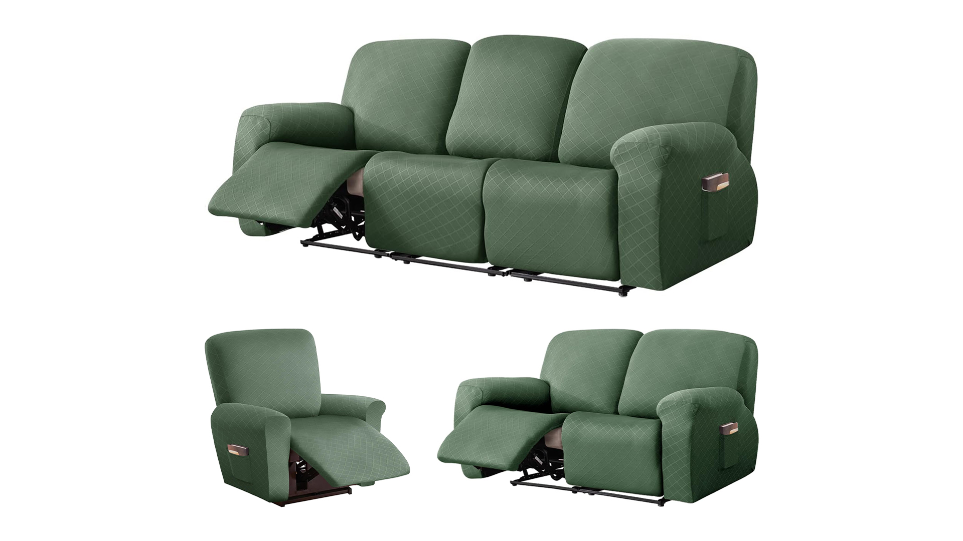 1 Places Couvre Fauteuil Relax ,ANNEFLY Housse De Fauteuil Inclinable Stretch Antidérapant Tout Compris avec Poche Latérale - - Maison