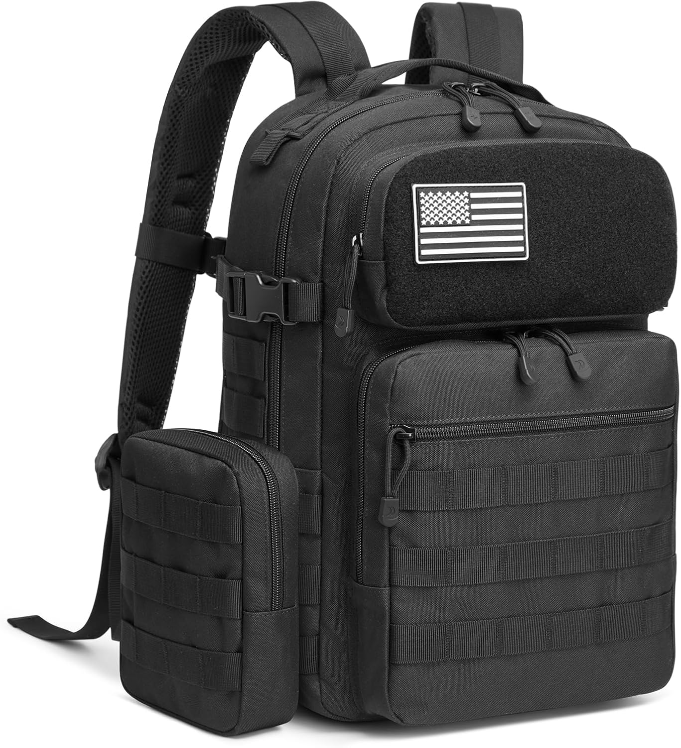 G4Free 25L Small Backpack Fits 15" Laptop, Tactical Work Back Pack Travel Bag for Men, Black