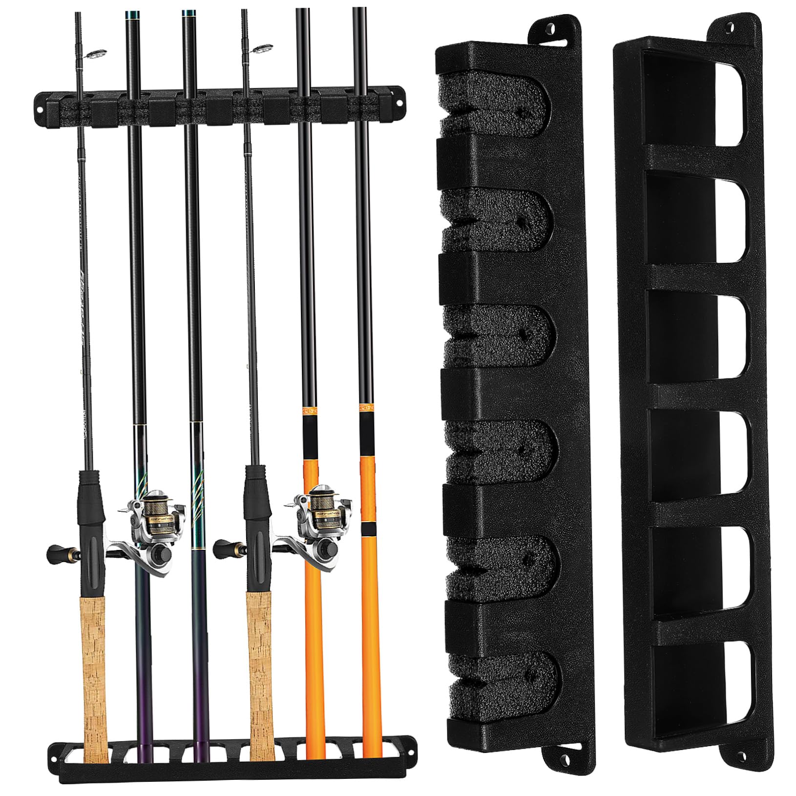 FOYTOKI Fishing Pole Racks for Wall 1 Set of Vertical Holders Abs Material Easy Install Organize Your Fishing Gear