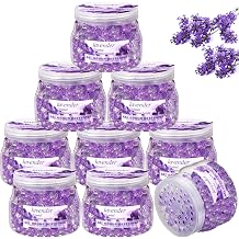 9 Pcs Air Freshener Gel Bulk Odor Eliminator Beads 10 Ounces Long Lasting Air Freshener Scent Beads for Home, Office, Bathrooms, Cars, Boats, Rvs and Pet AreasLavender