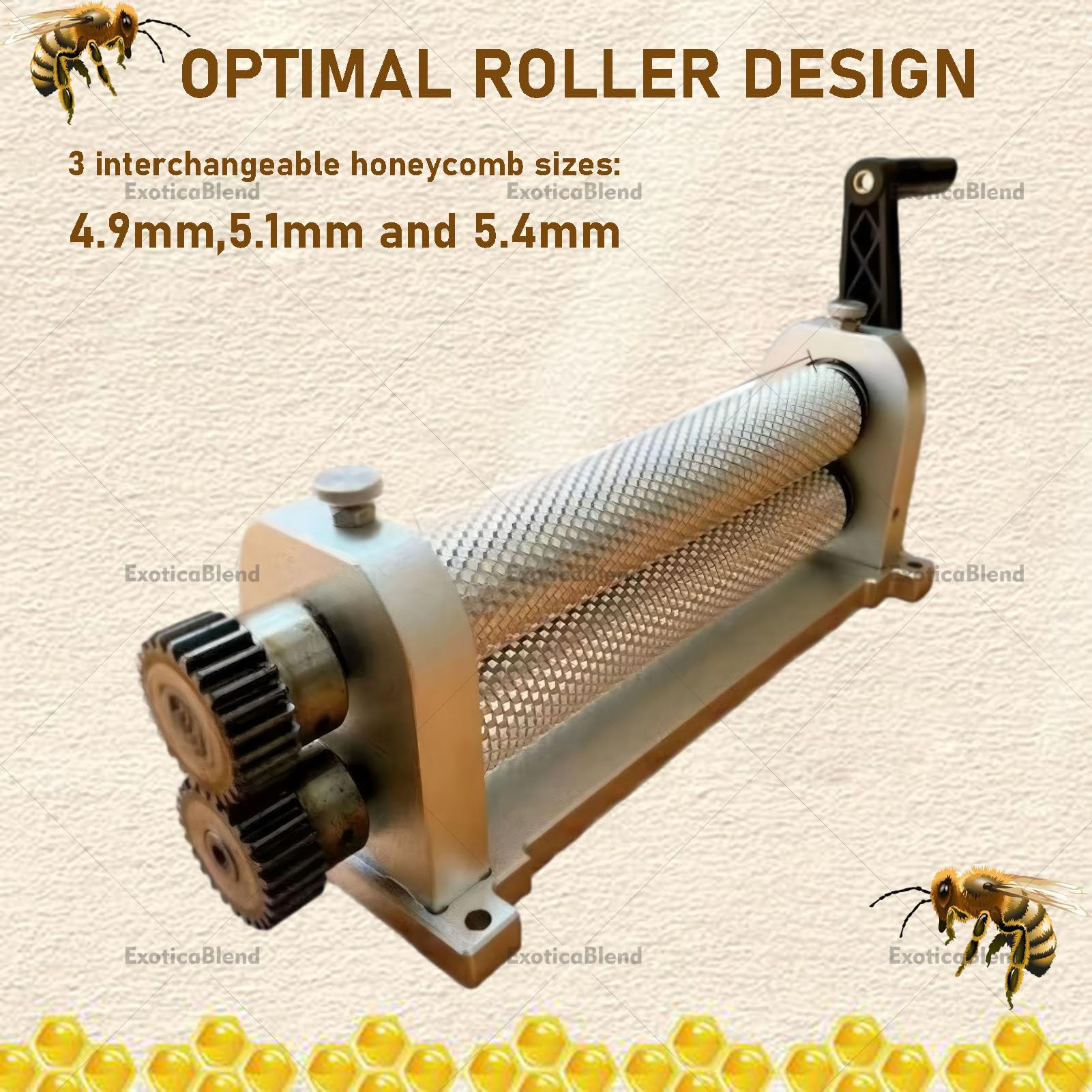 Manuelle Prägemaschine für Bienenwachs-Mittelwände (Walzenpresse) 5.4mm