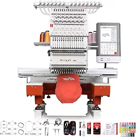 POOLIN Máquina de bordar industrial de grande área para negócios de bordado, incluindo todos os acessórios, área de bordado de 35,56 x 50,8 cm, 15 agulhas, aparador automático de linha, mudança