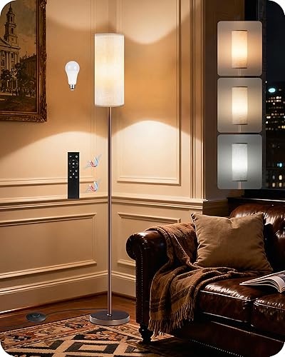 Miniatura 42 de Juego de 2 lámparas de pie regulables para sala de estar con 2 controles remotos e interruptor de pie, lámpara de pie moderna de 64.4 pulgadas, 2