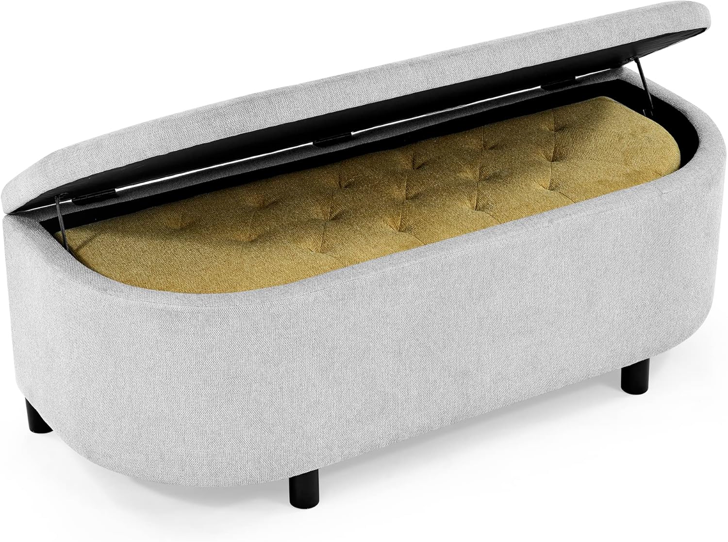 Amazon.com: ERATOHOME Set of 2 Scandinavian End of Bed Bench, Upholstered Linen Padded Ottoman ...