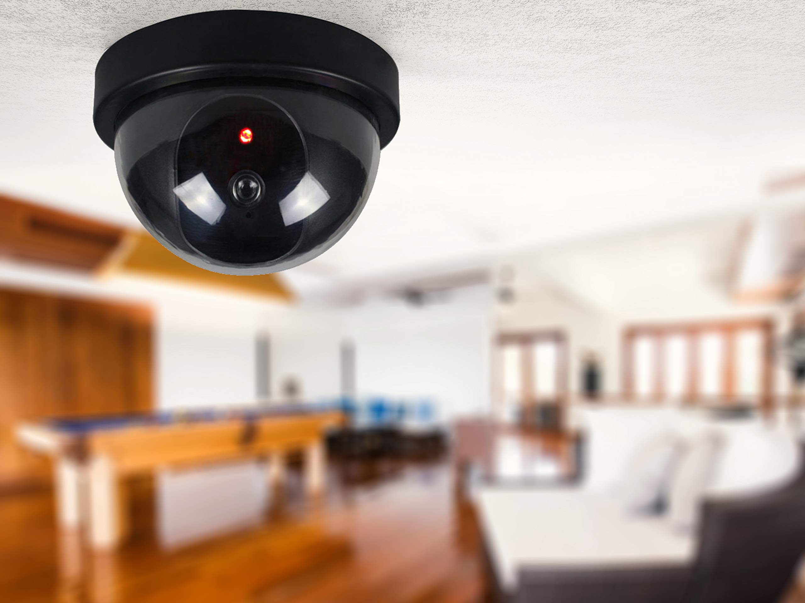 O&W Security Dome Kamera fikcyjna z diodą LED czerwona migająca montaż sufit ściana