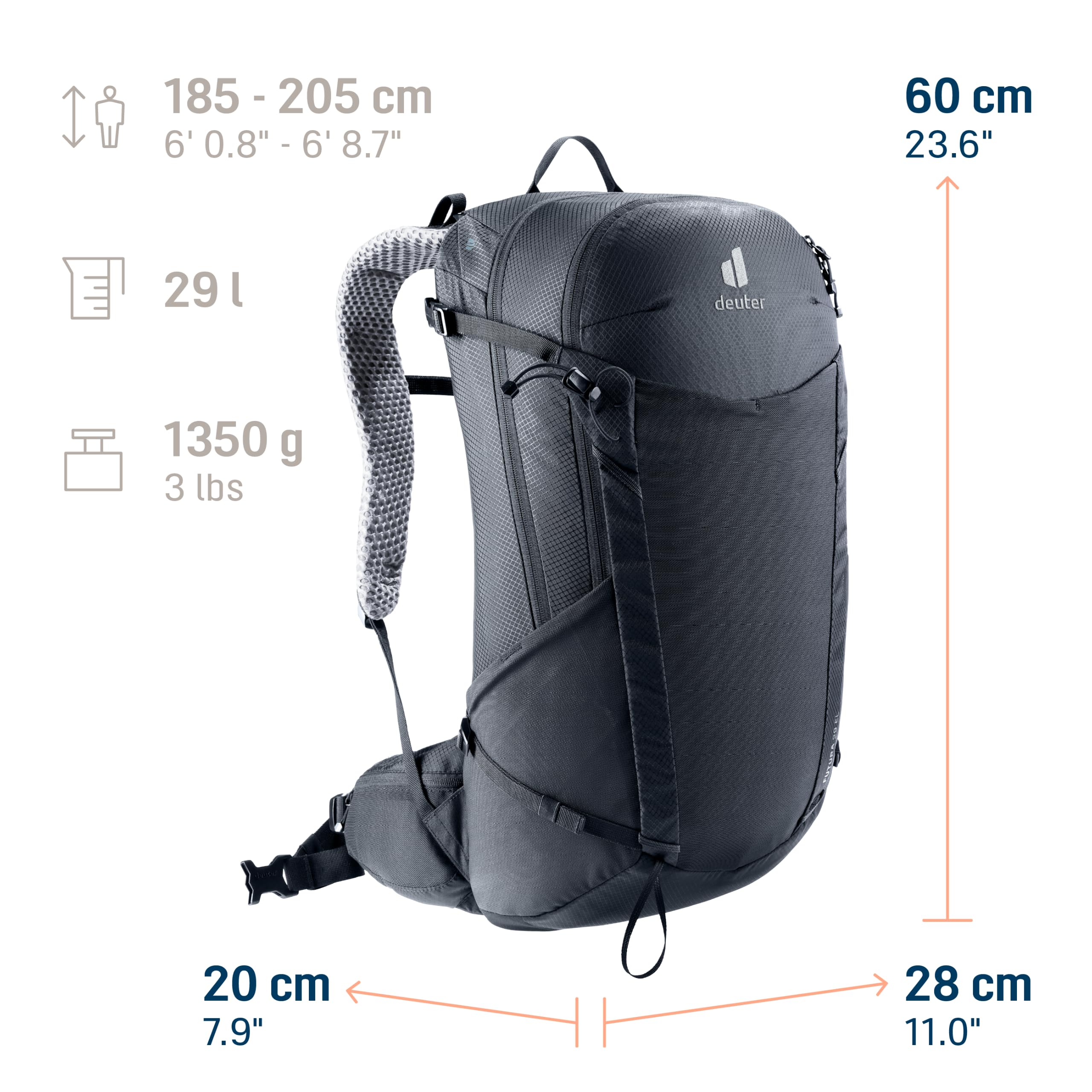 deuter Futura 29 EL Plecak turystyczny z bardzo długim tyłem