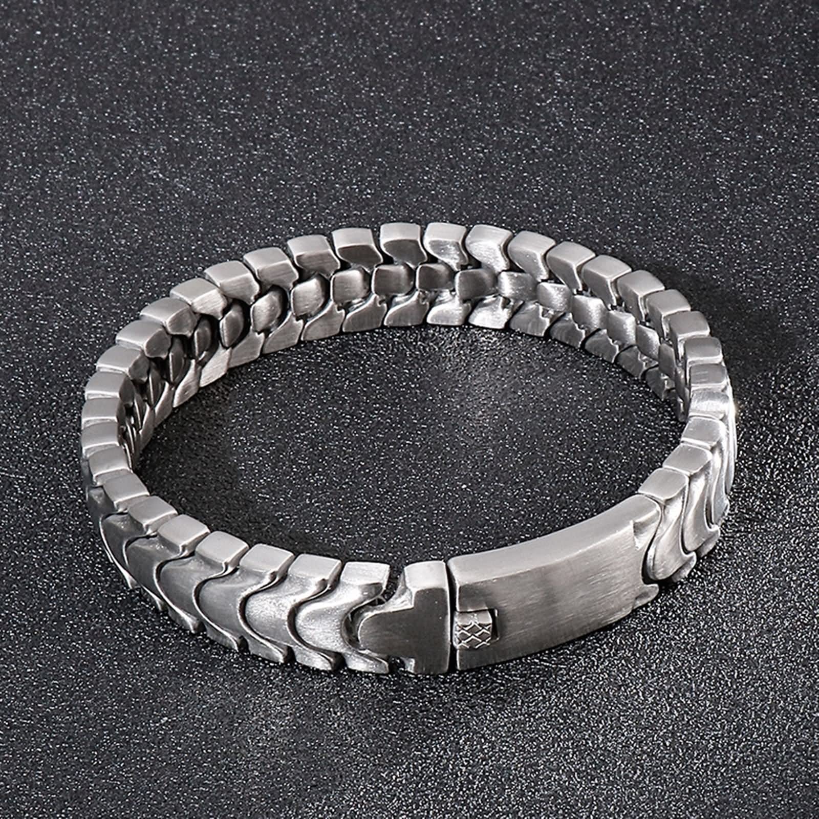 Męska bransoletka, biżuteria do ciała dla mężczyzn prostota srebrna 210 x 12 mm na rocznicę Wielkanoc ukończenie szkoły