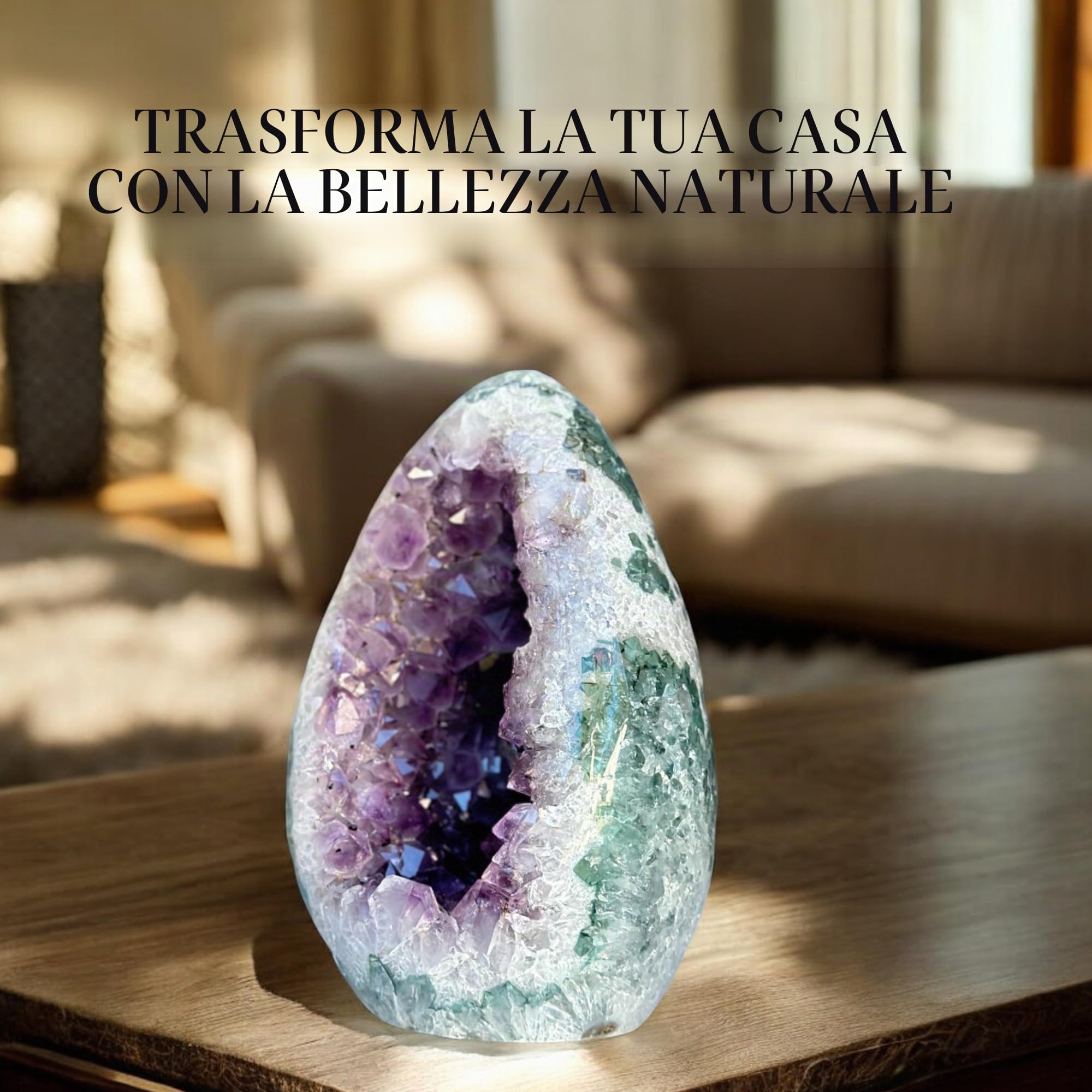 Deep Purple Project Grande geode di cristallo ametista di grado A dall'Uruguay, da 0,7 kg a 1 kg, confezione regalo di alta qualità, perfetta per collezionisti