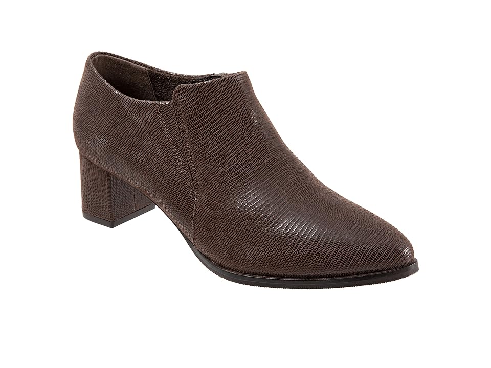 Trotters Keegan (Dark Brown Lizard Leather) Women's Shoes INTERNATIONAL SHIPPING