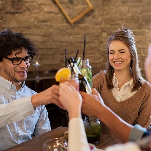 Vista 40 de Pajitas transparentes, 100 popotes de plástico desechables largos (0.23 pulgadas de diámetro y 10.2 pulgadas de largo), transparente Claro