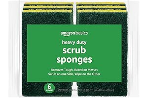 Amazon Home Essentials: Heavy Duty Yellow/Green Sponges, Pack of 6