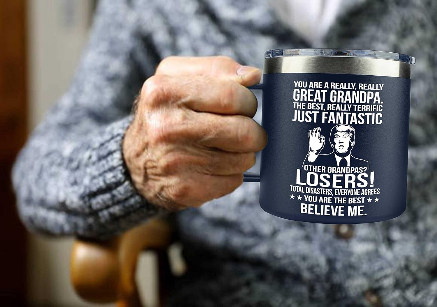 Gifts for Grandpa from Granddaughter, Grandson, Grandchild on Christmas- Grandpa gifts for Christmas - Grandparents Gifts - Birthday Gifts for grandpa -14oz Stainless Steel Mug - Insulated - Image 7