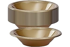 15 oz Gold Plastic Bowls (50 Count)