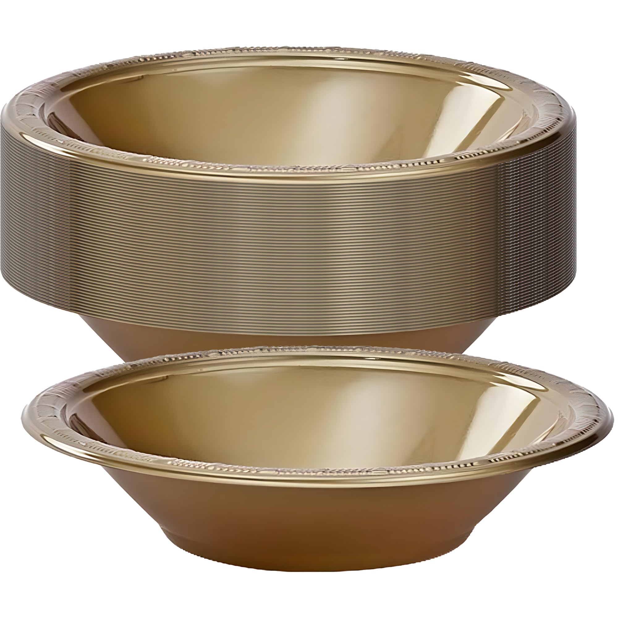 Gold Solid Color Plastic Soup Bowl