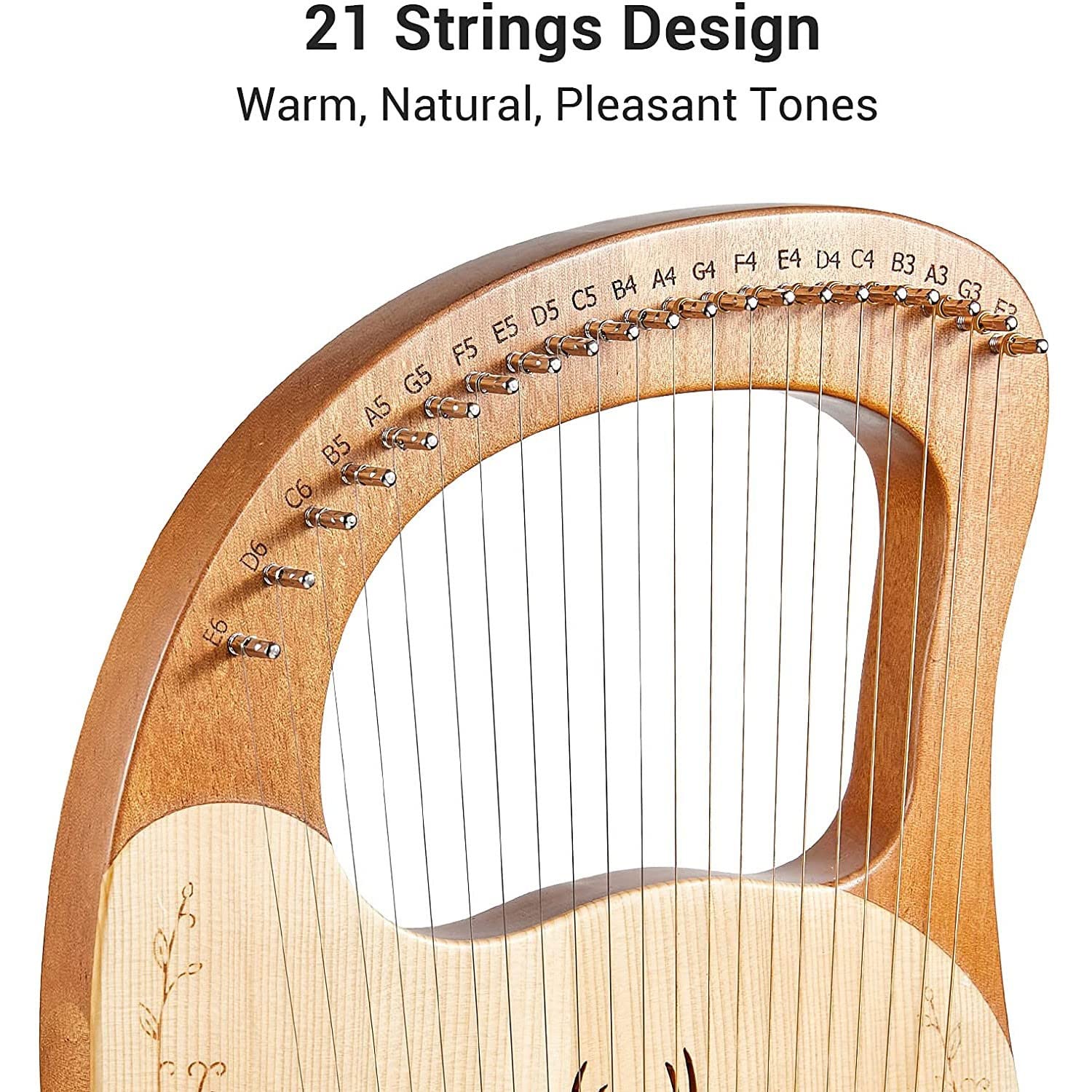 Arpa A Lira 21 Corde, Strumento A Corde Portatile Con Chiave Di Sintonia Per Musica/Bambini/Adulti/Principianti/Professionisti/Regalo