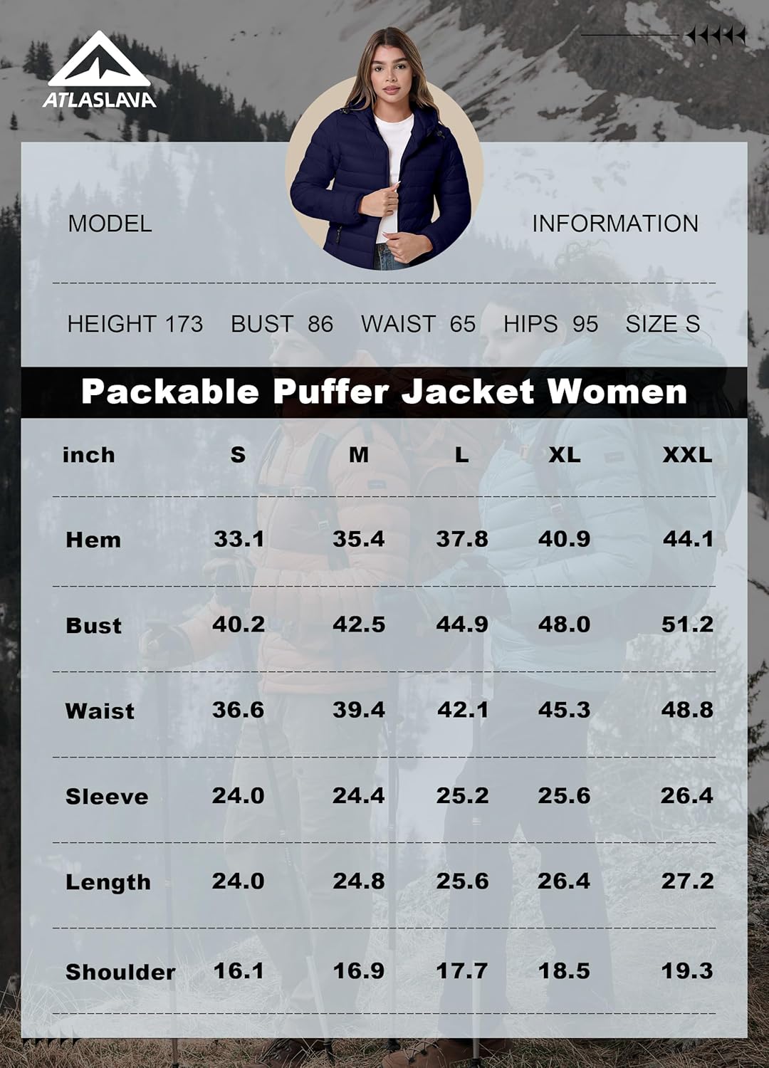 Women's Packable Puffer Jacket Hooded LightWeight Down Coat Winter Windproof Warm Quilted Short S-XXL - Image 6