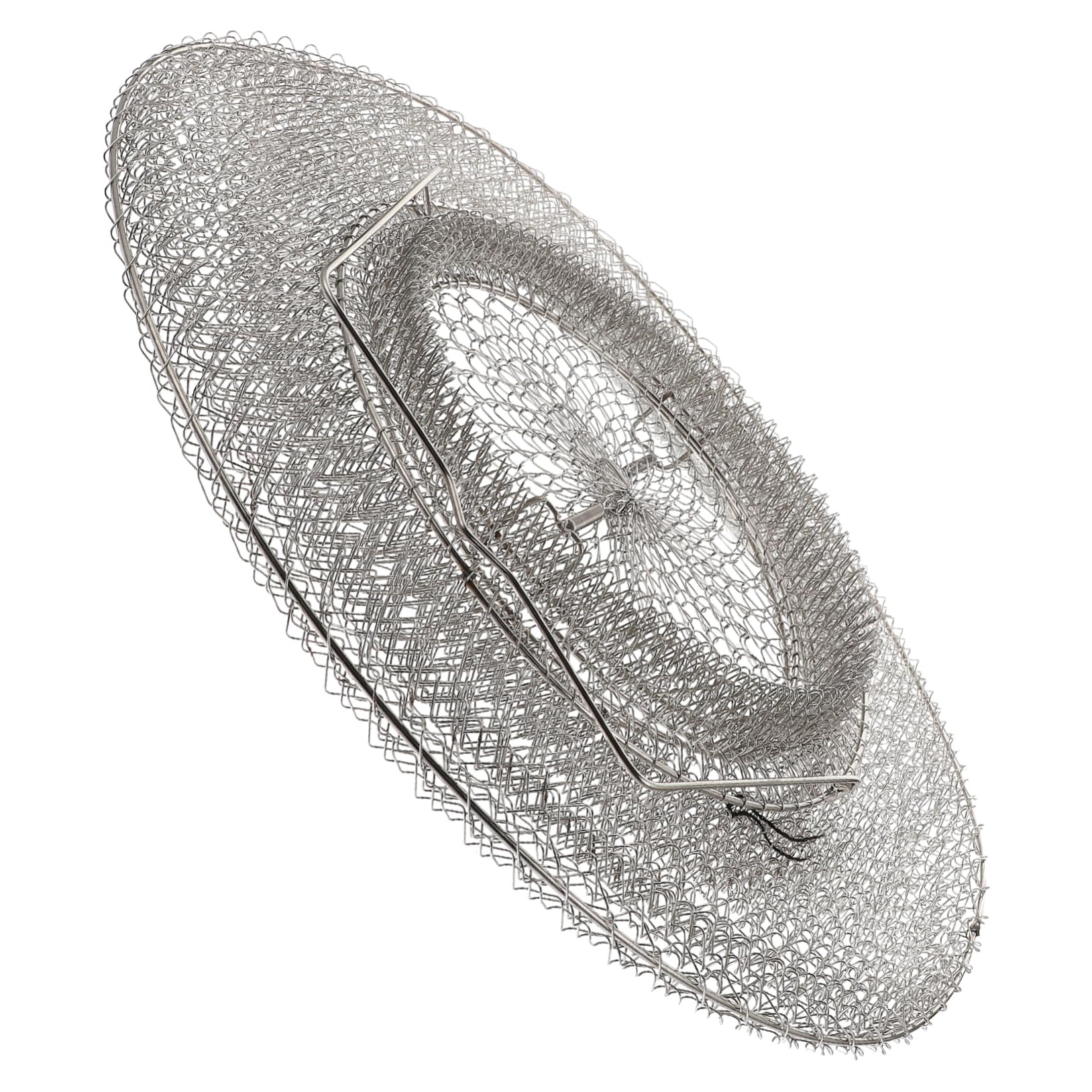 Toddmomy 1pc Stainless Steel Fish Basket Steel Fishing Net Fishing Baskets Mesh Folding Net Fish Bucket Catcher Stainless Creel Small Freshwater Crabbing Fishbasket Silver