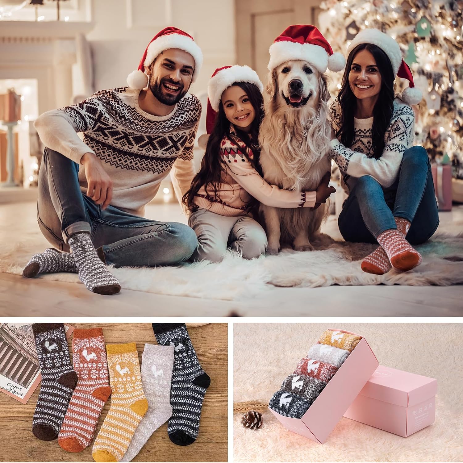 SISOSOCK 5 Pairs Fuzzy Soft Cozy Fluffy Socks for Women, Casual Thick Plush Comfy Sleep Socks, Warm Winter Gifts for Women - Image 4