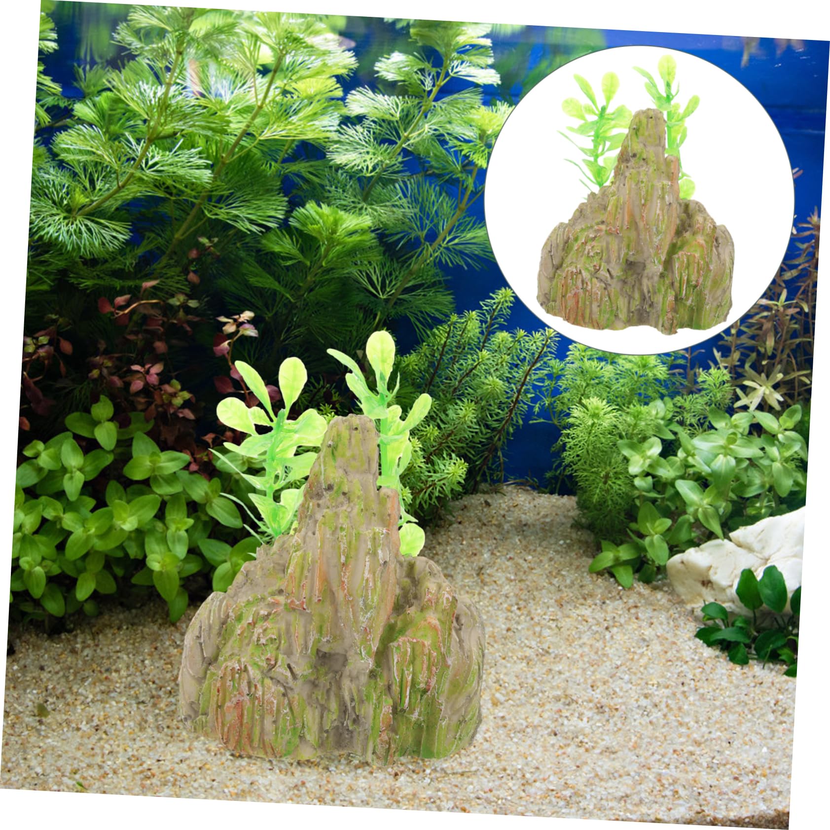 Cabilock 4 Set Falso Acquario Di Montagna Piante Di Serbatoi Di Pesce Ornamenti Del Serbatoio Di Pesce Aquarium Aqua Montagna Di Resina Dell'acquario Grotta Di Pelle Di Pesce 2 Pezzi*4