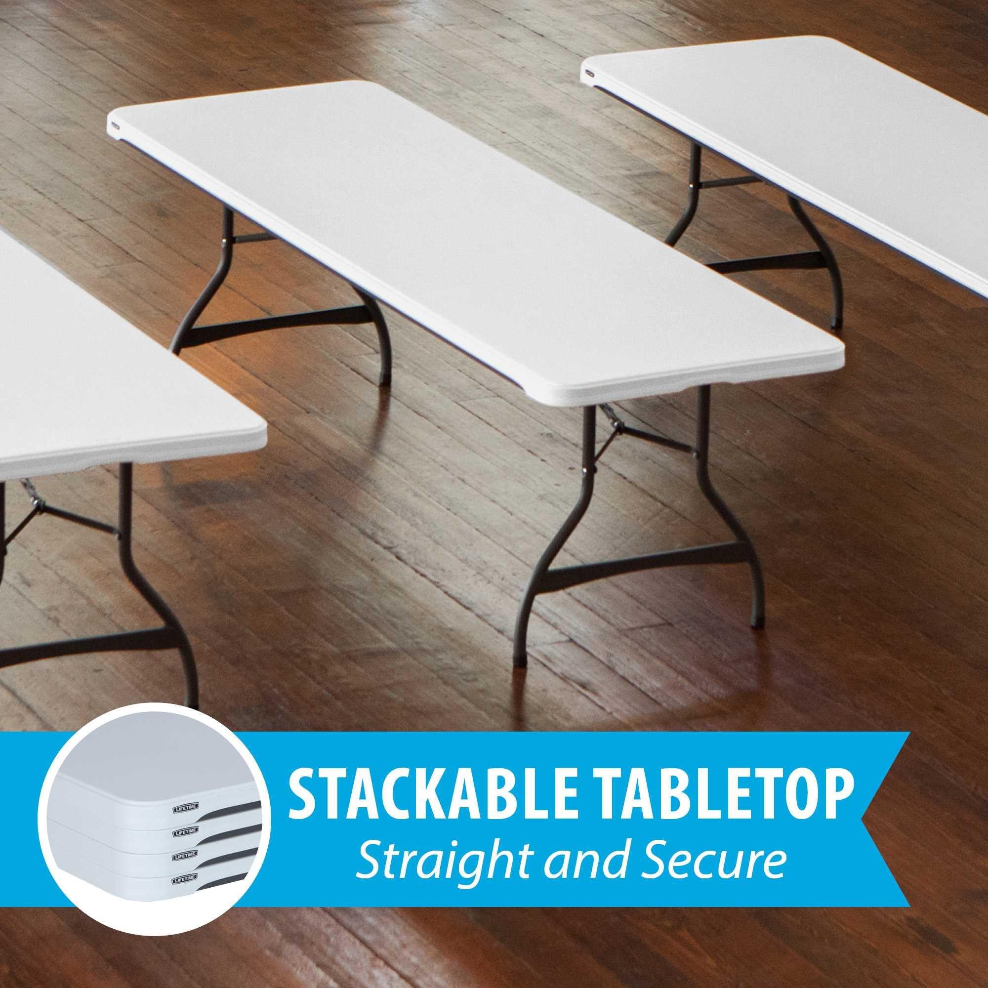 Lifetime 8-Foot Folding Tables, 4-Pack, White Granite ( 4 boxes total)