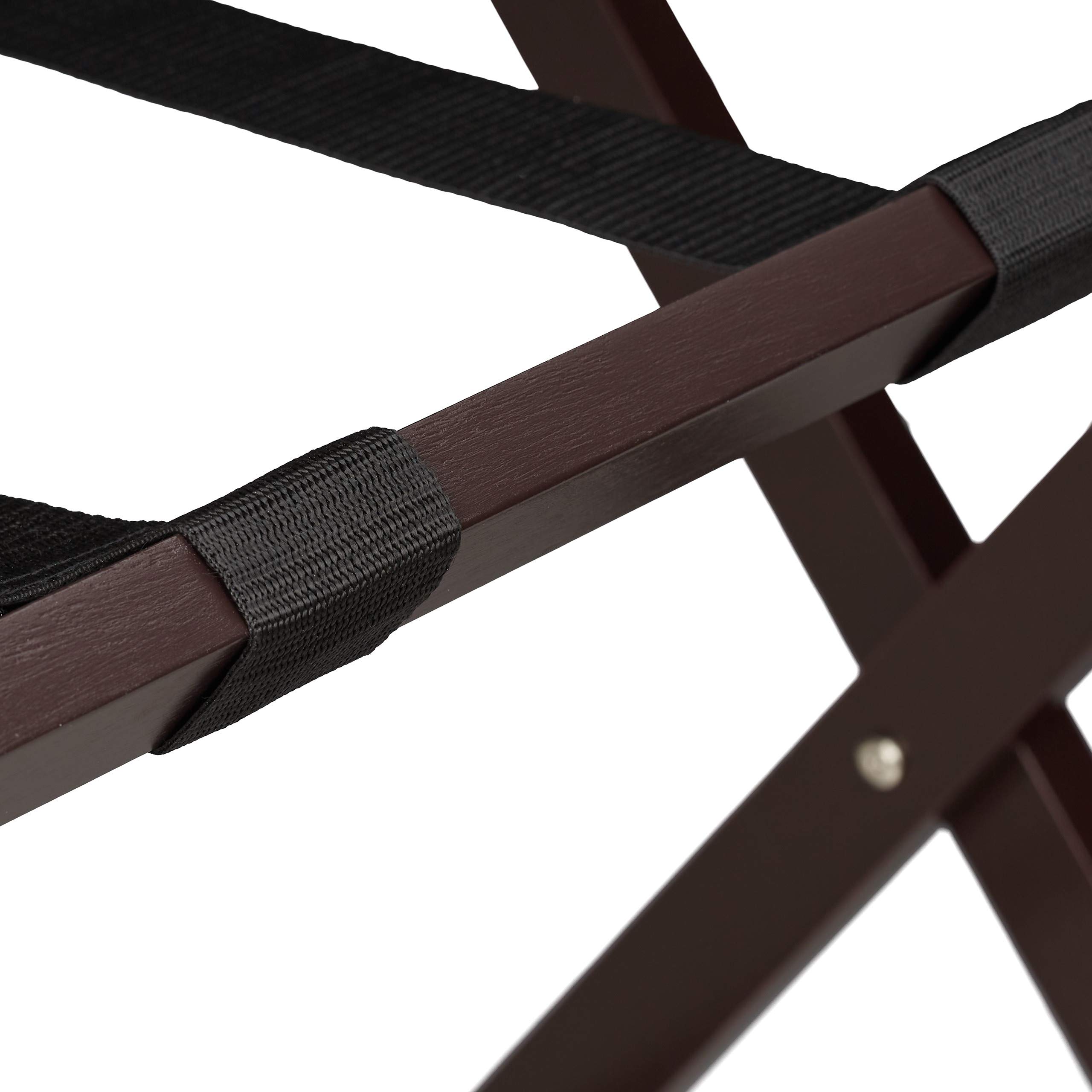 Relaxdays Soporte para Maletas Madera, Reposa Maletas Plegable, Porta equipajes, 54,5 x 66 x 44 cm, Color marrón
