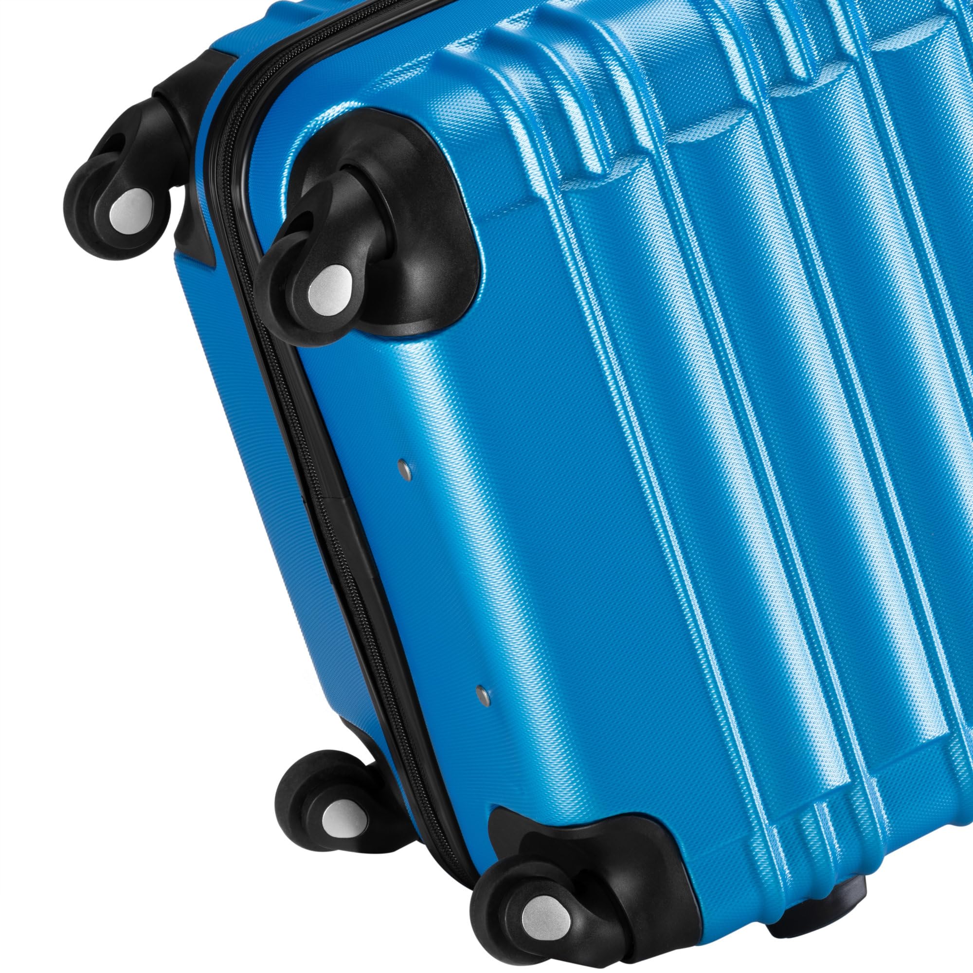 Zelsius Koffer Set 4 Stück, Blau | ABS Hartschalenkoffer mit Zahlenschloss, 4 Rollen und Innen Trennwand | Handgepäckkoffer, 4 teilig, Trolley, Groß, Luggage Set