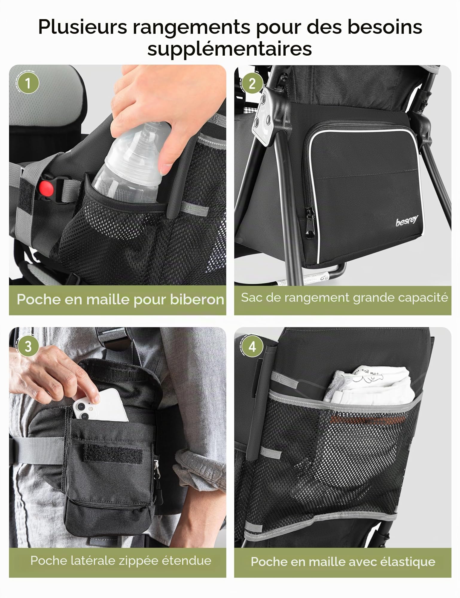 besrey Porte-bébé de randonnée, Sac à dos pour enfant, à usage en extérieur, Pliable