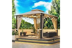 Double-Layer Soft Top Gazebo for Outdoor Relaxation and Entertainment