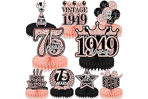 75th Birthday Decorations for Women - Rose Gold 75th Birthday Honeycomb Centerpieces Vintage Party Supplies