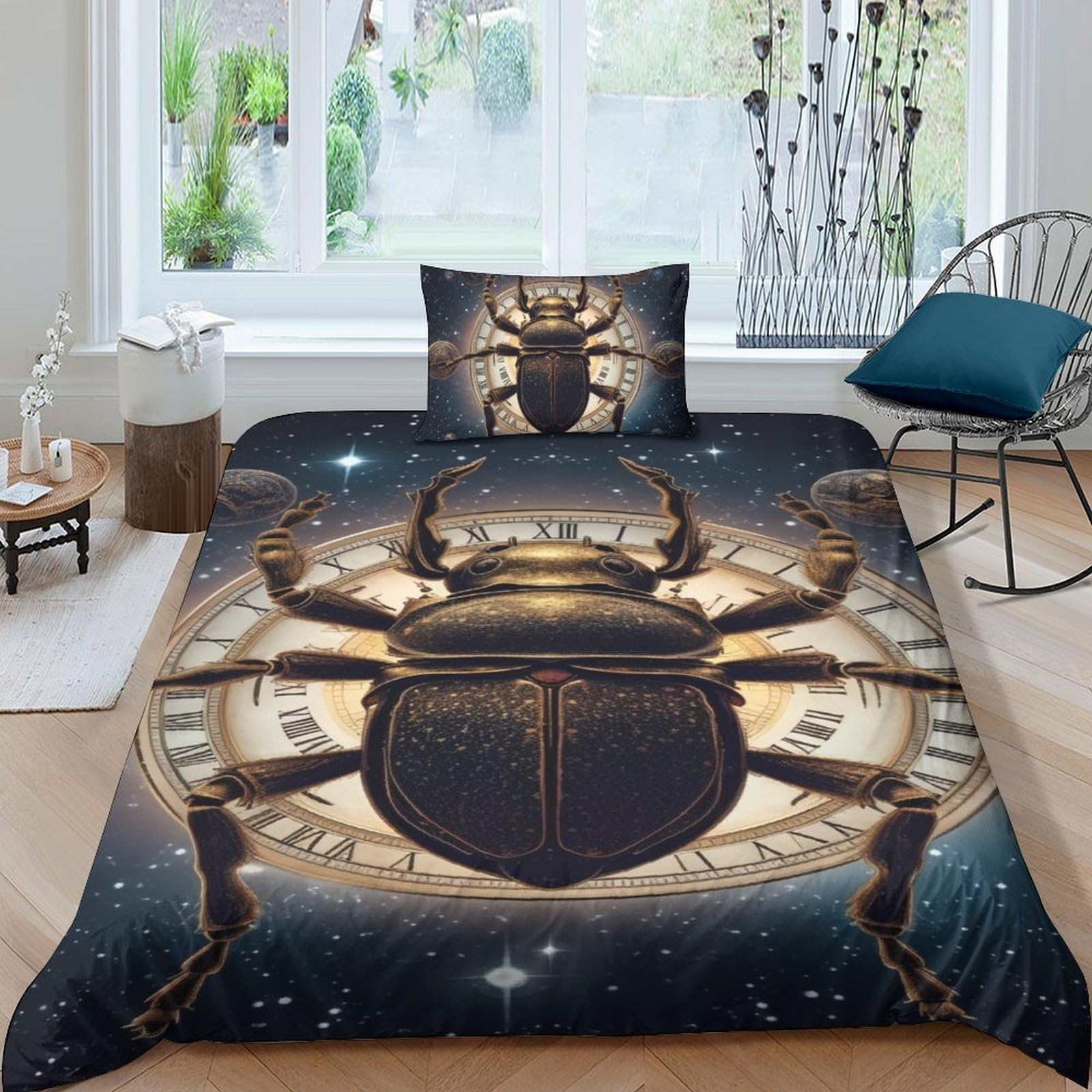 Ensemble housse de couette boussole 135x200 imprimé 3D