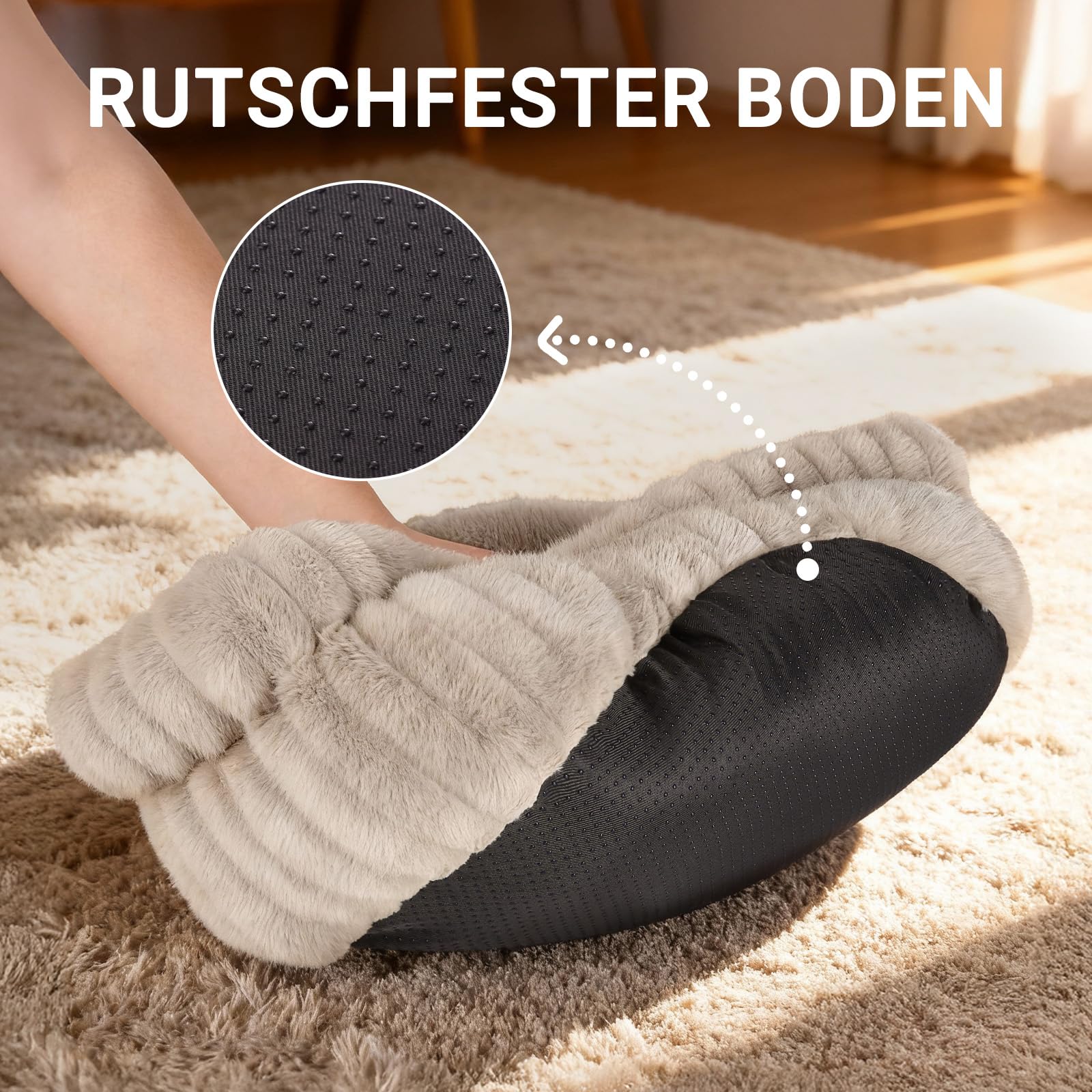 EDMIENS Katzenbett, Waschbar Indoor Katzenbett Flauschig, Rund Katzenkissen, zweiseitig Innenkissen Katzen Bettchen, Katzenkörbchen mit Rutschfester Basis fur Katzen, kleine Hunde (51x51x20cm, Braun)