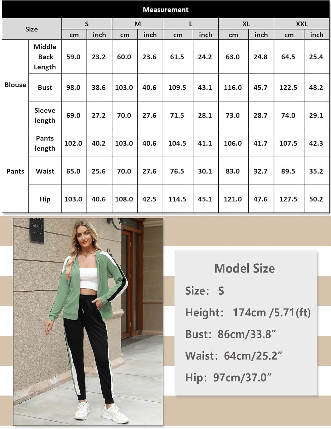 Marvmys Women's 2 Piece Tracksuit Set Full Zip-Up Hoddie Sweatsuits Color Block Jogging Suits with Pockets