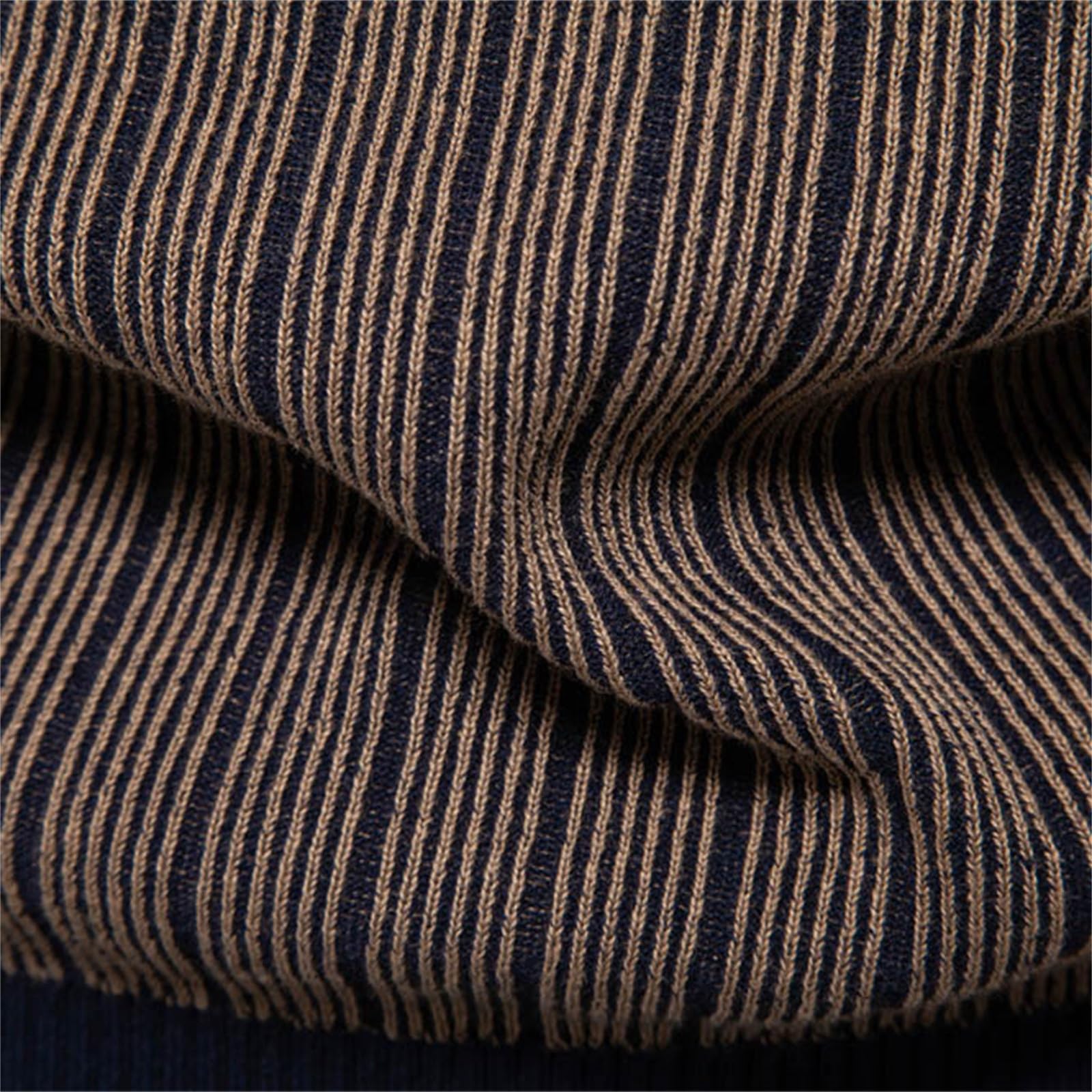 Generisch Jersey de punto a rayas para hombre, corte ajustado, jersey de invierno, cuello alto, cuello alto, cuello redondo, cuello alto, cuello alto, cuello alto, cuello alto, sudadera básica con