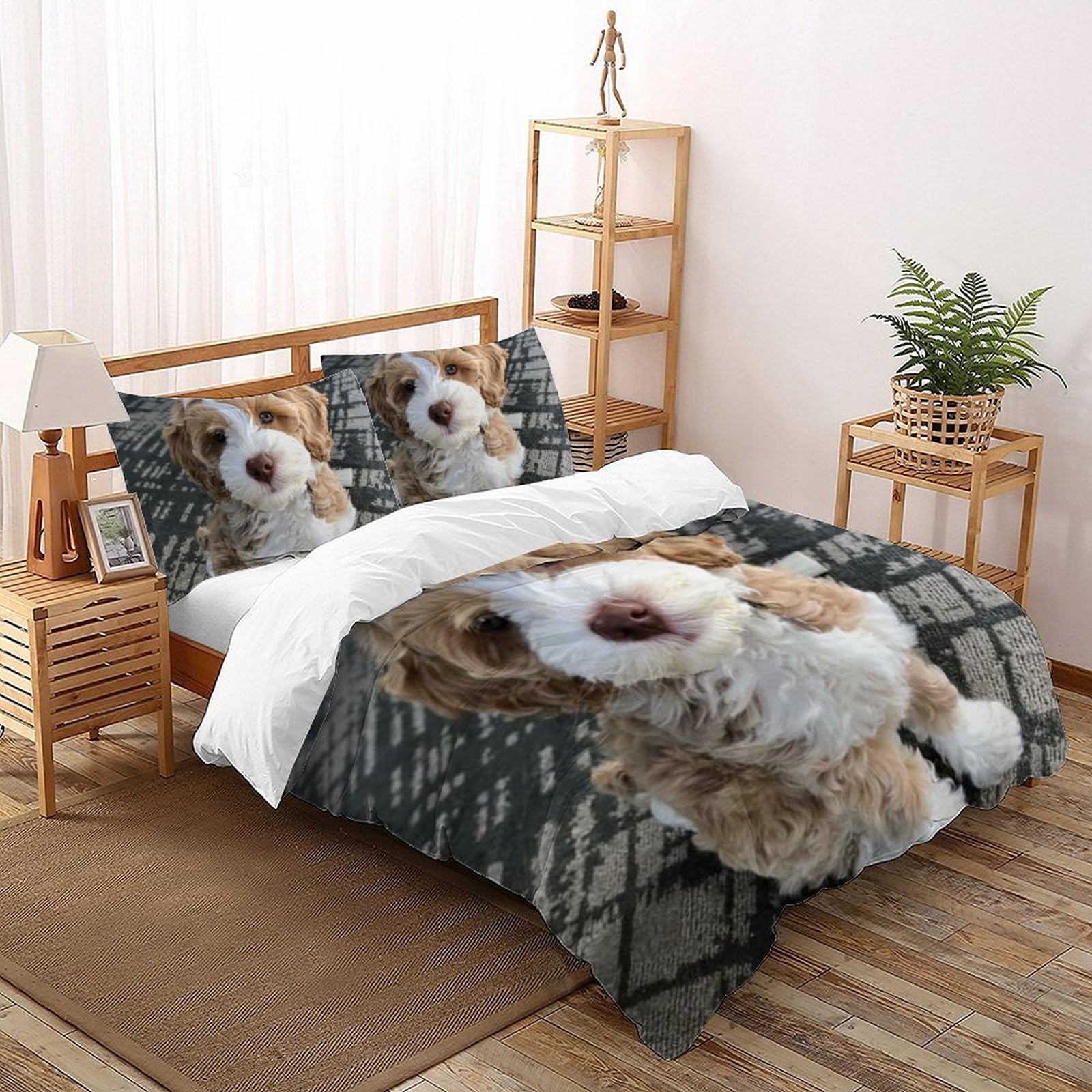 Housse de couette microfibre animaux pour filles lit king 220x240cm infroissable