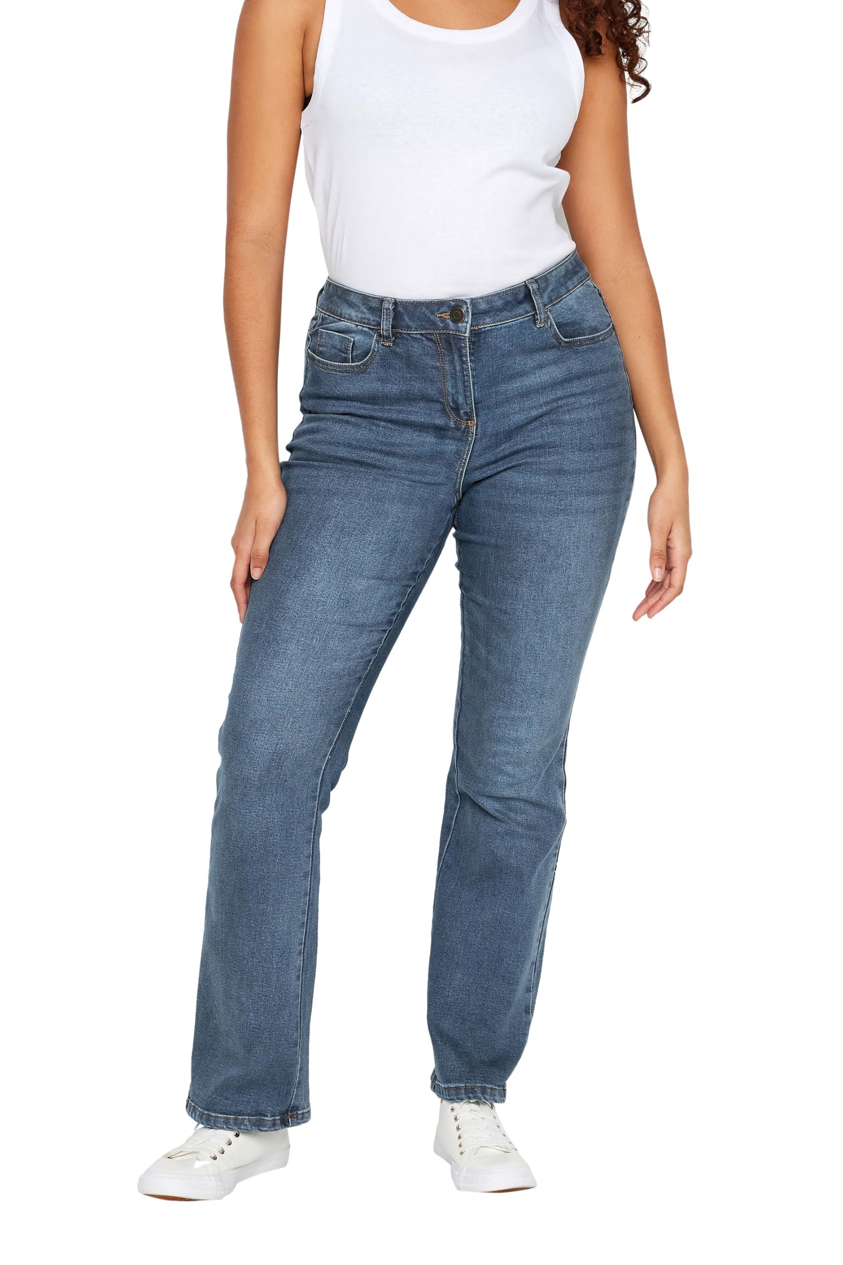 M&Co Blue Mid Wash Bootcut Jeans - Women's