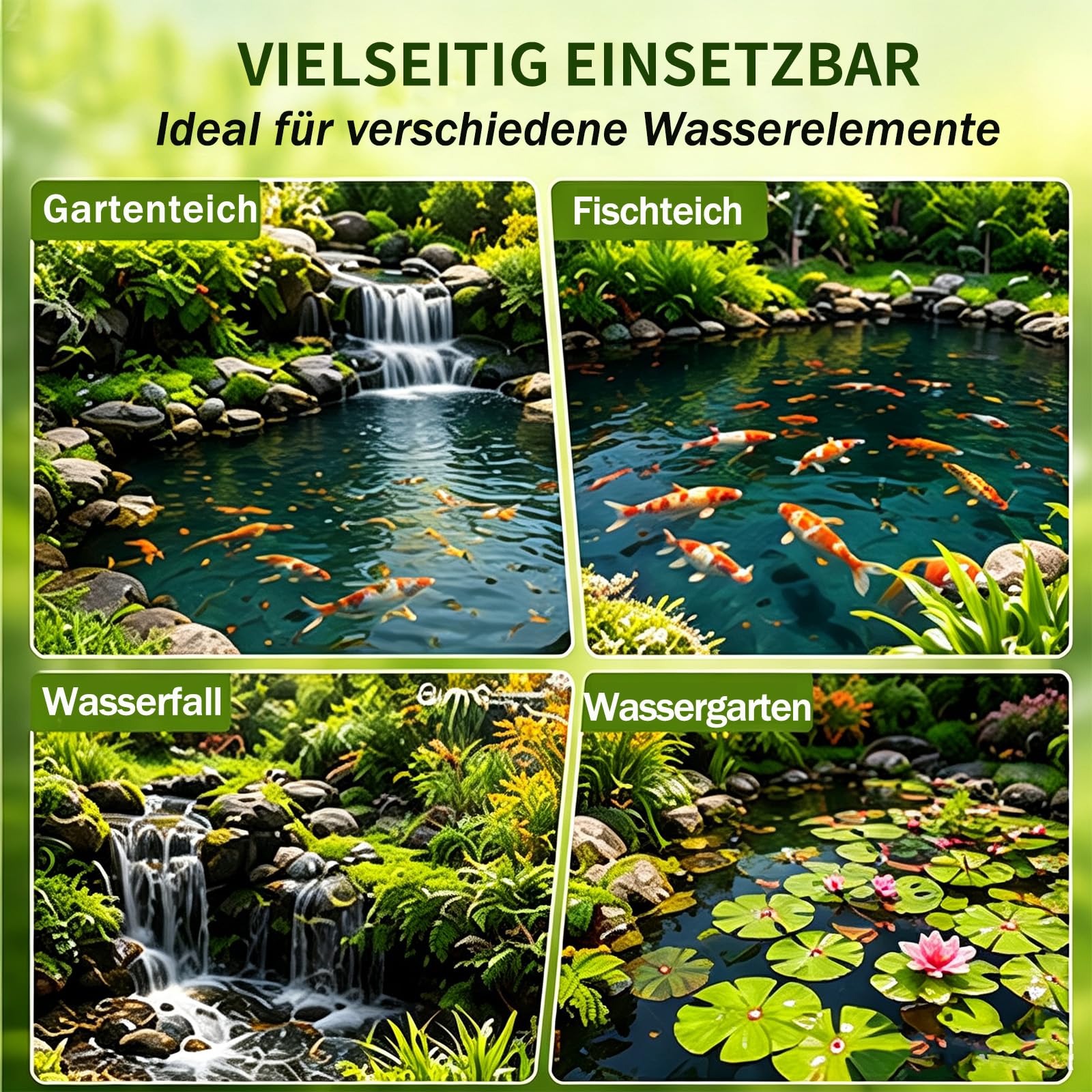 Premium PVC Teichfolie schwarz,HDPE Folie,Schwimmteich Folie Gartenteich | Flexibel Teichfolien Scheibe,Wasserdicht Und Leckdest,Langlebig,Uv-Und Witterungsbeständig Für Teich In Verschiedenen Größen