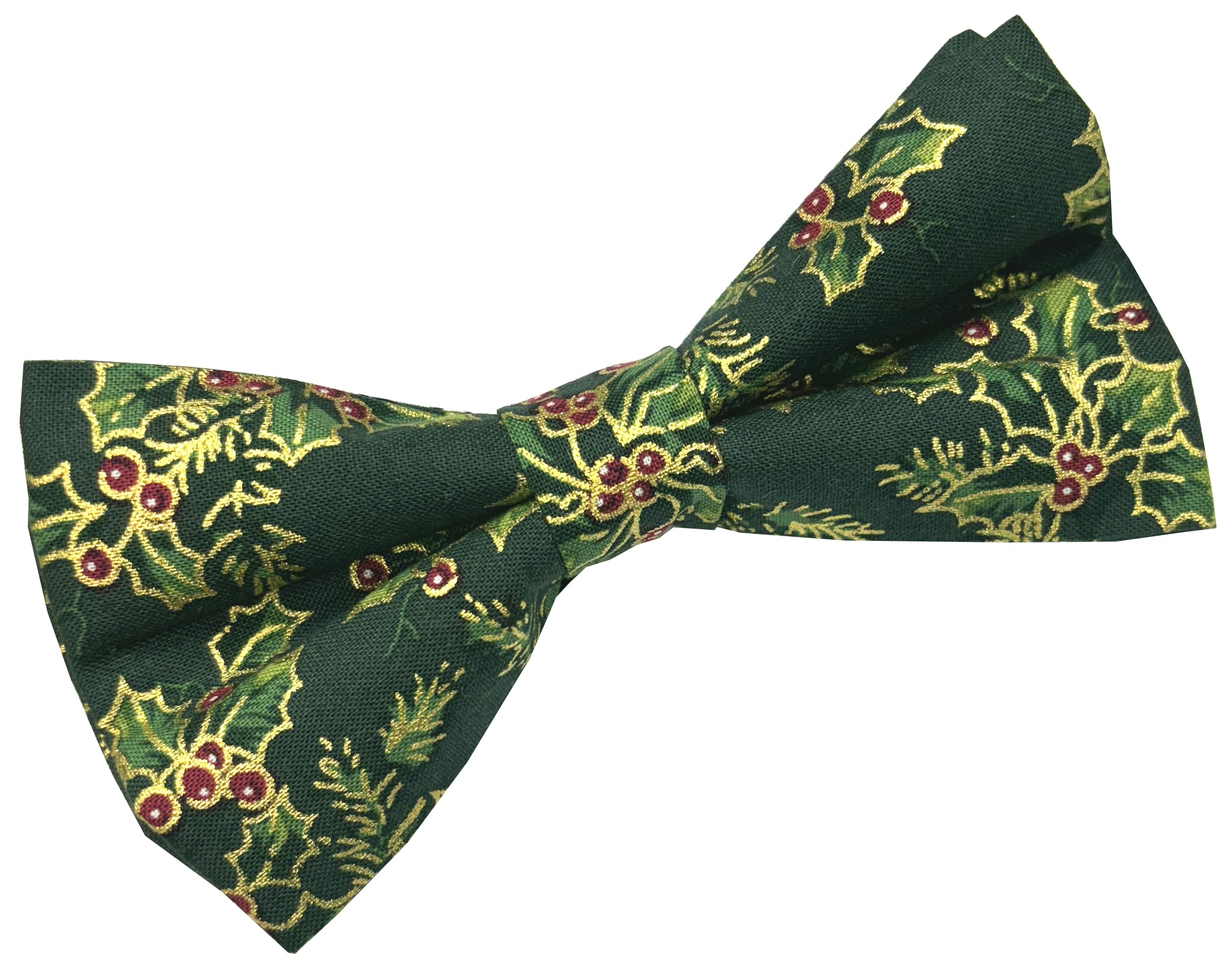 Great British Tie Club Christmas Vintage Holly Bow Ties (Green Vintage Holly)