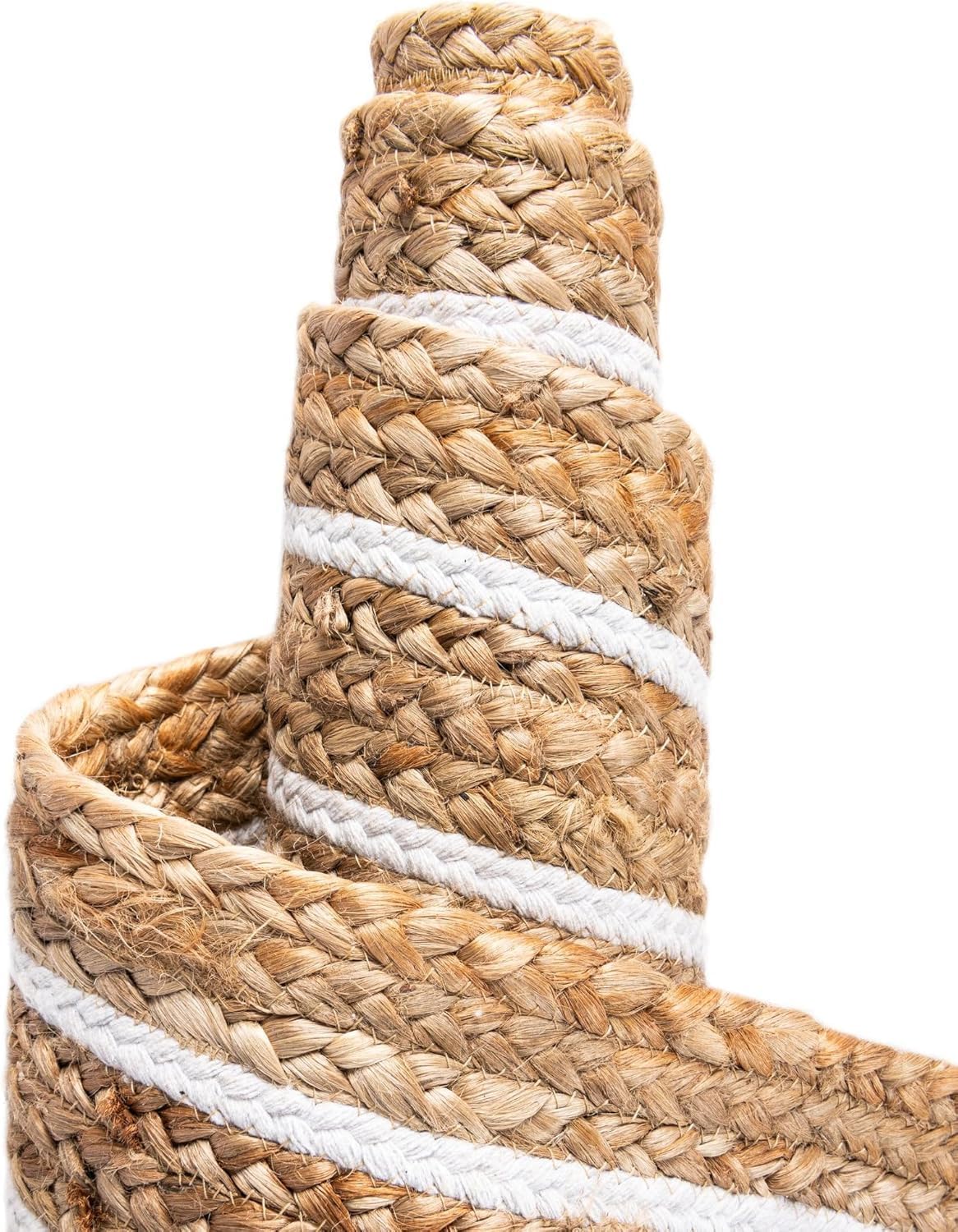 Tapis indien tressé à la main en jute naturelle tissée à la main, respectueux de l'environnement, pour chambre à coucher, salon, ferme, décoration de chambre d'enfant, ovale, 240 x 300 cm
