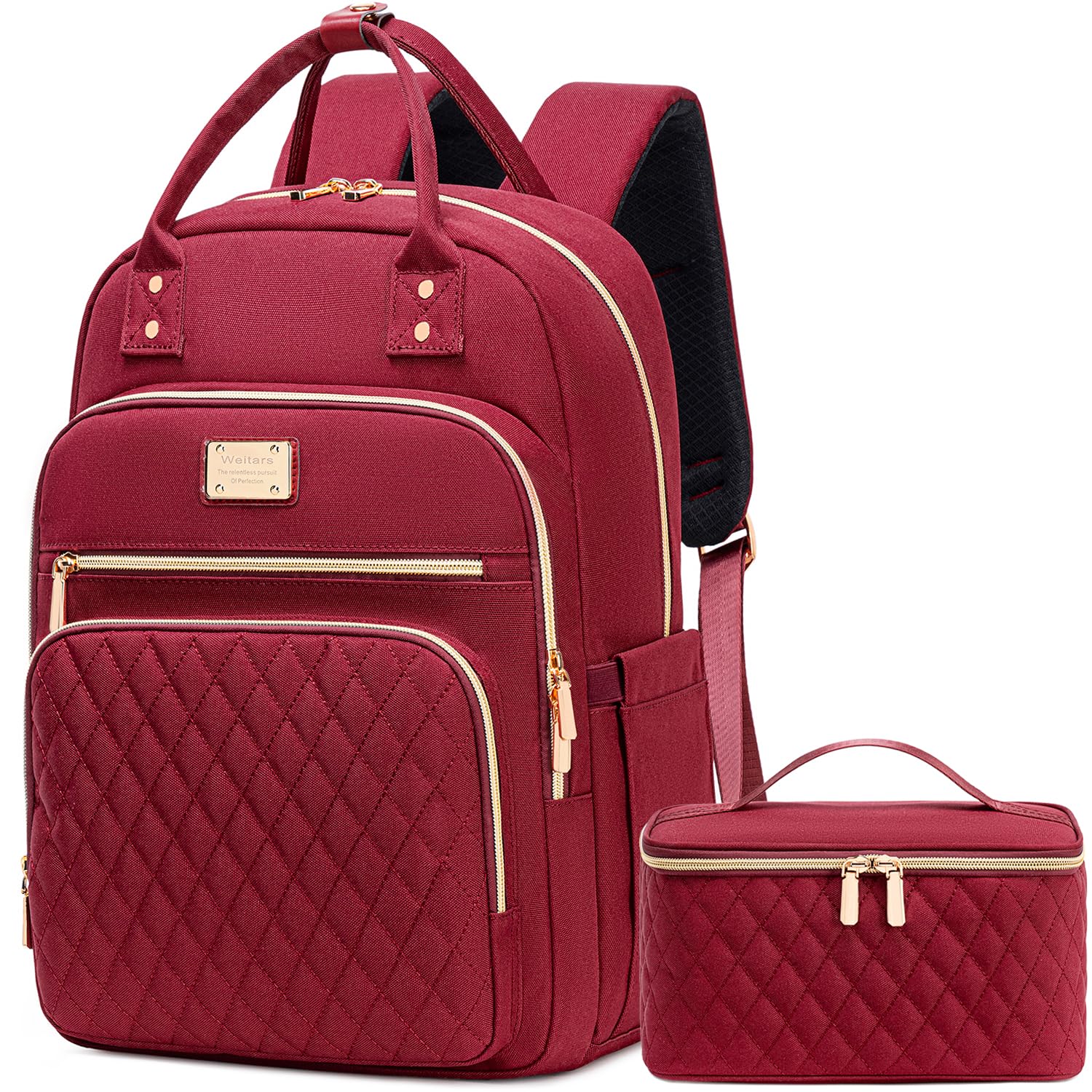 Weitars Lunch Backpack for Women,15.6 Inch Laptop Backpack Travel Backpack for Women,Work Backpack,Teacher Nurse Backpack Insulated Lunch Bookbag Cooler Backpack