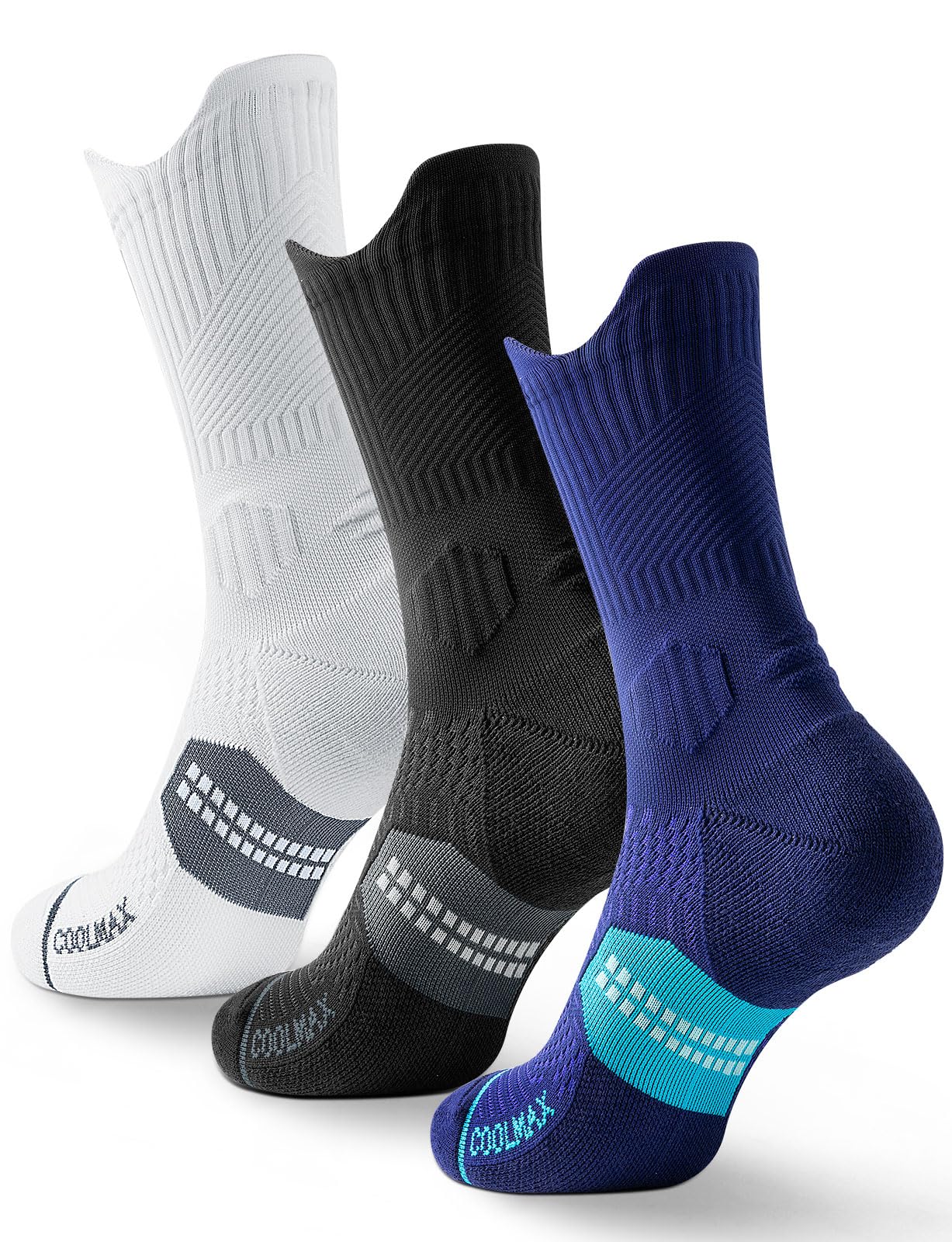 Juclise Bambù Coolmax Compressione Sportivi Calzini Uomo, Anti-vesciche per Allenamento e Trekking​
