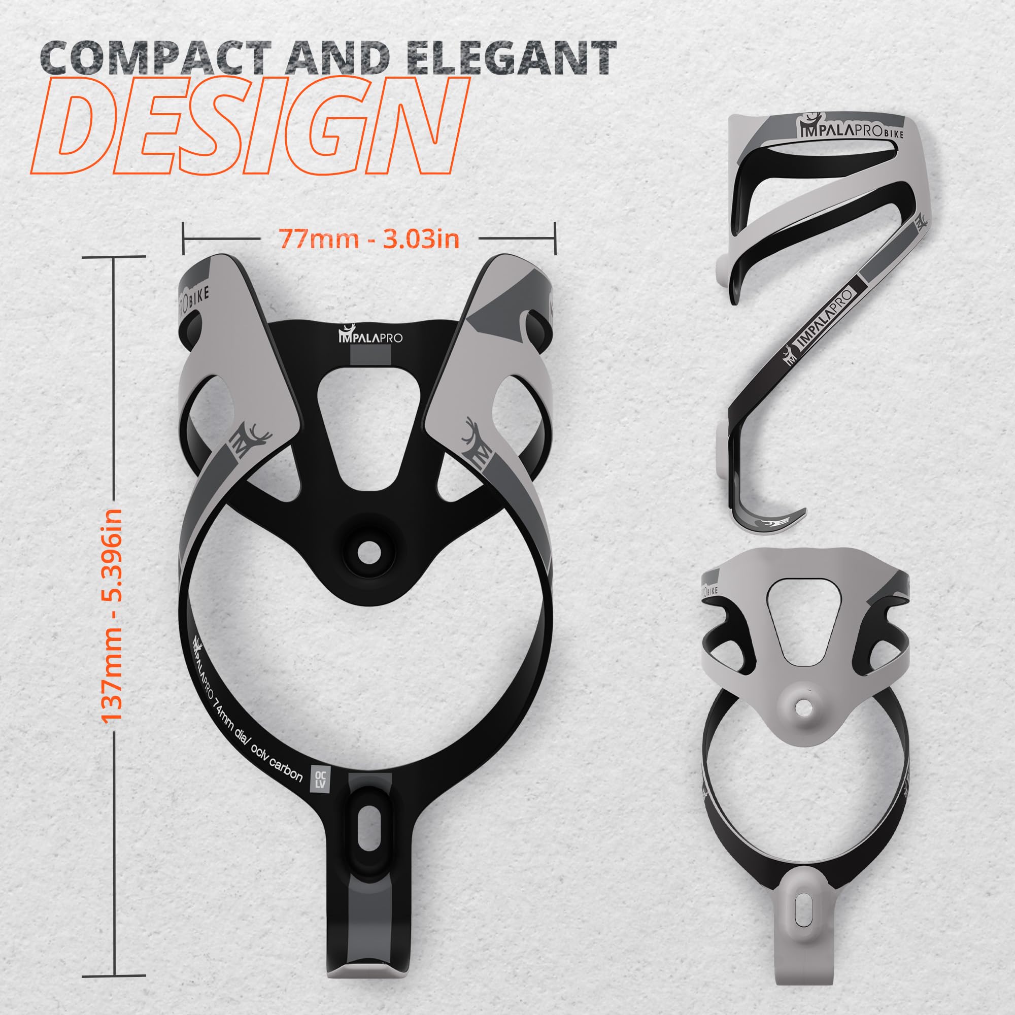 IMPALAPRO Ultralight Full Carbon Bottle Cage 18gr, Bike Bottle Holder, Bike Drinks Holder - Image 3