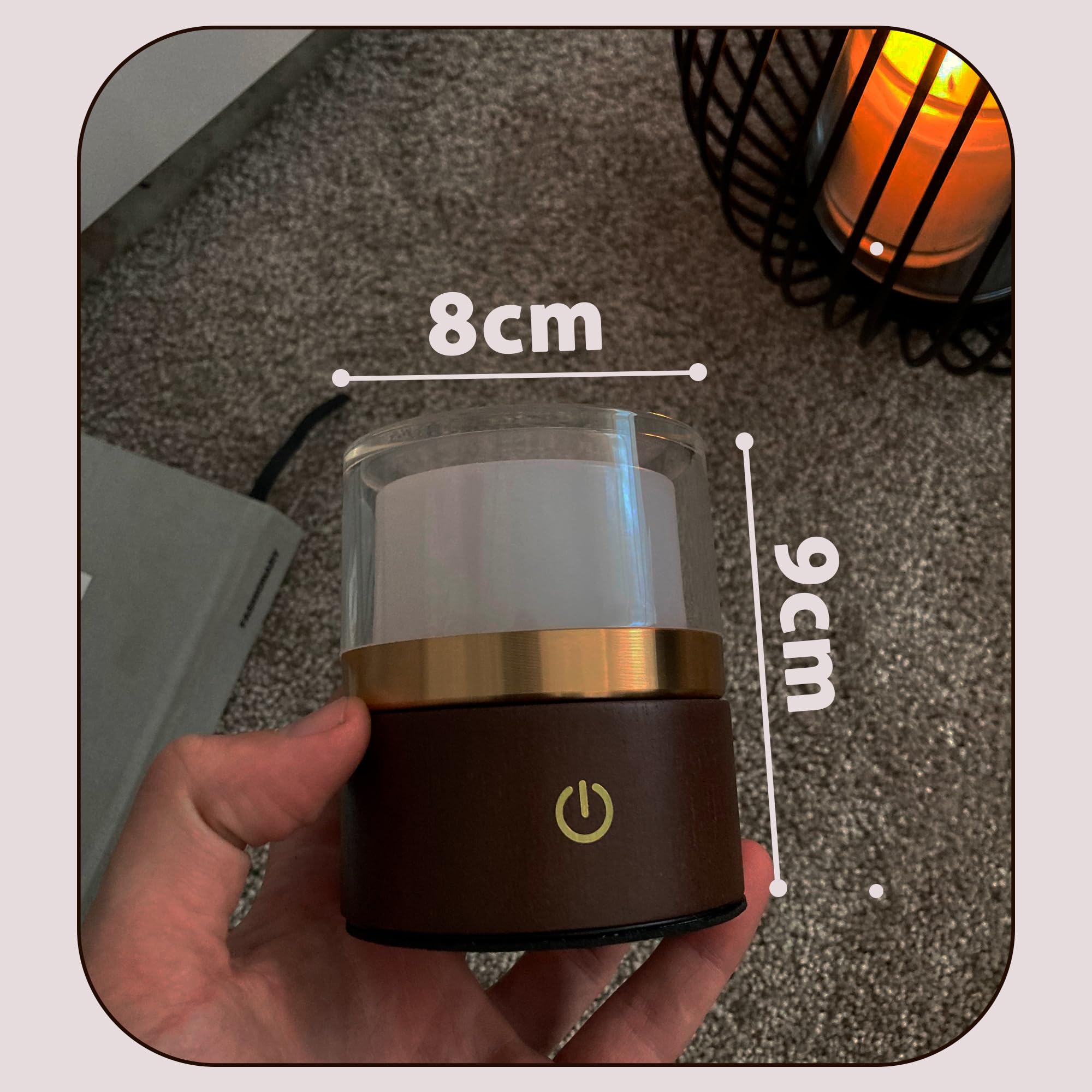 Lámpara de Luz Roja Circadiana 600nm – Sin Flicker, sin EMF, Portátil e Intensidad Regulable – Iluminación Roja Minimalista para un Ambiente Cálido, Sin Luz Azul – Materiales Premium. (Mini)
