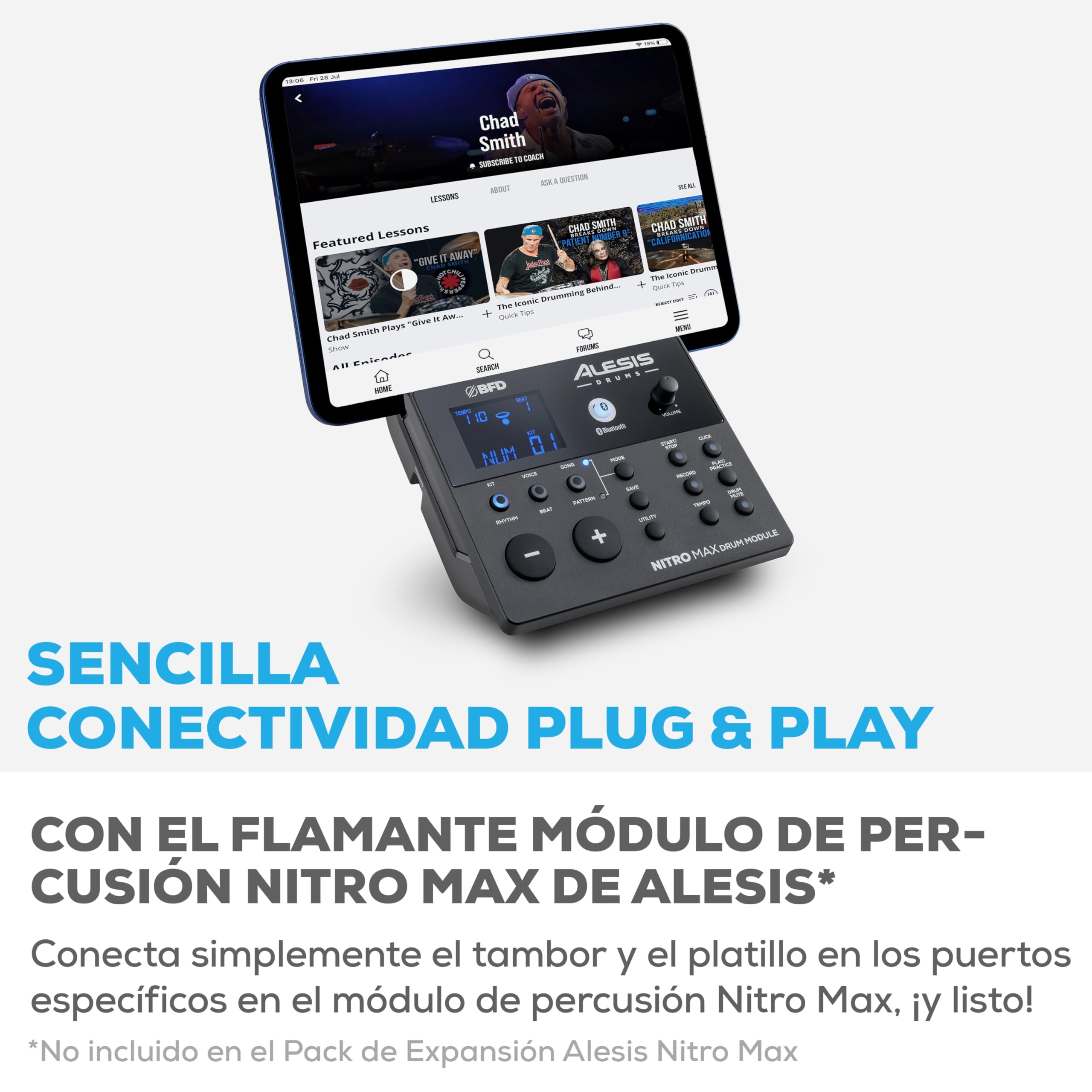 Alesis Pack de Expansión Drums Nitro Max - Expansión de Set de Batería Eléctrica para Kit Nitro Max, Pad Tom de Malla, Platillo 10" con Choke y Cables