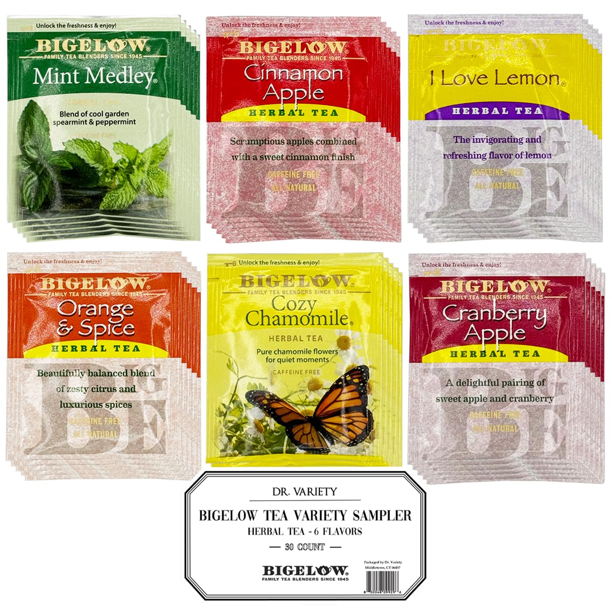 Buy Bigelow Caffeine Free 6 Flavor al Tea Variety Pack Decaf Tea with