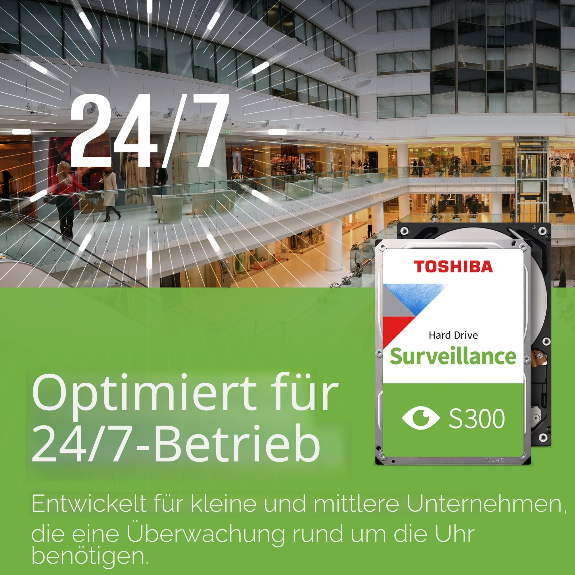 Toshiba 4TB S300 Surveillance HDD - 3.5' SATA Internal Hard Drive Supports up to 64 HD cameras at a 180TB/Year workload (HDWT720UZSVA)