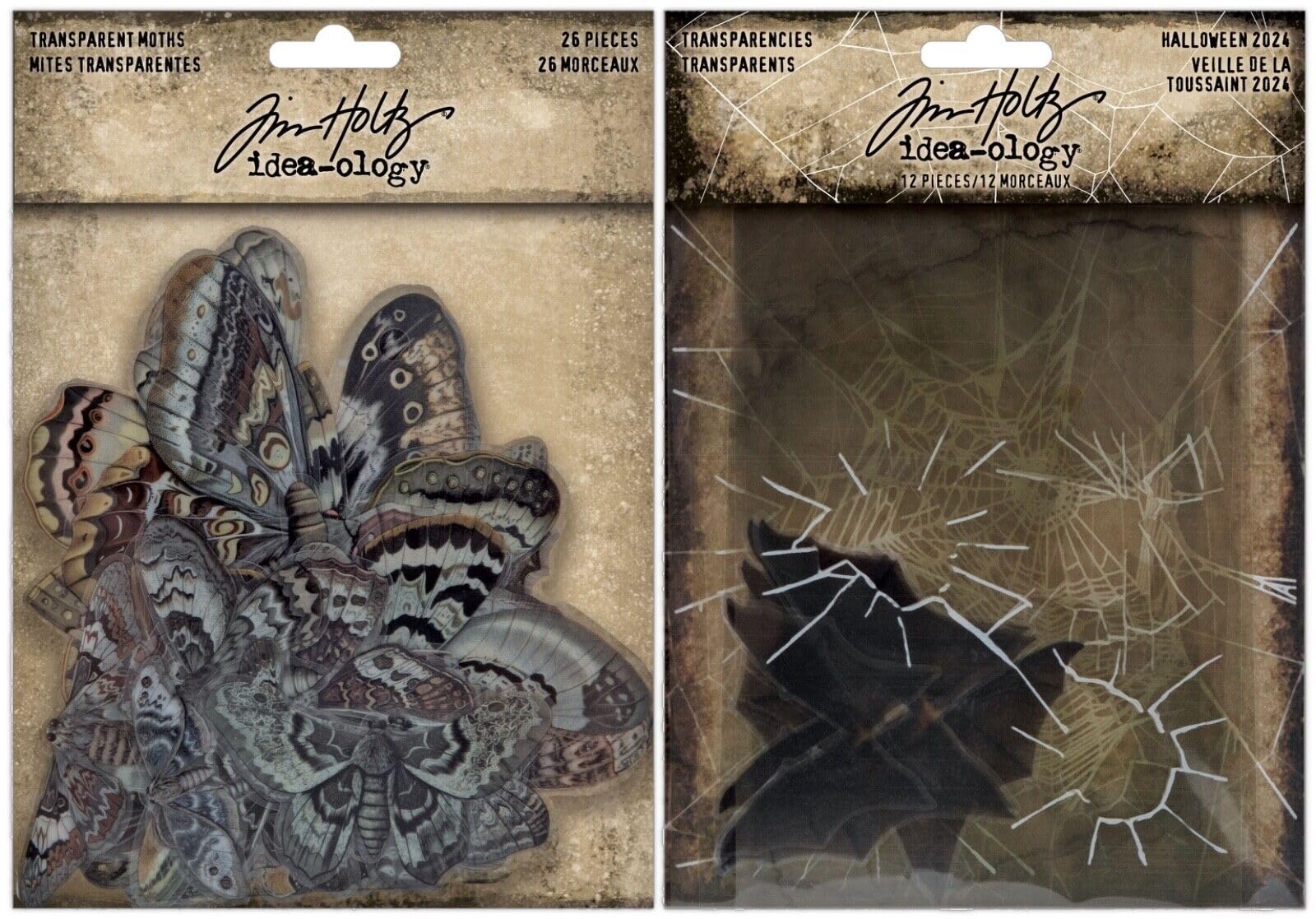Tim Holtz Idea-ologyHalloween 2024 Transparent Moths & Transparencies - 2 Item Bundle