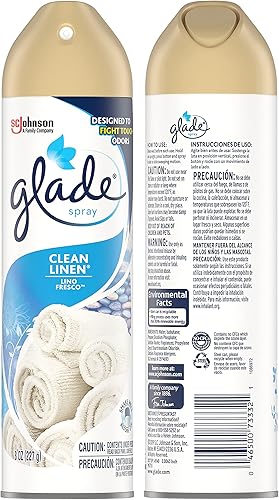 Miniatura 4 de Glade Ambientador en aerosol Clean Linen, 8 onzas (paquete de 6)
