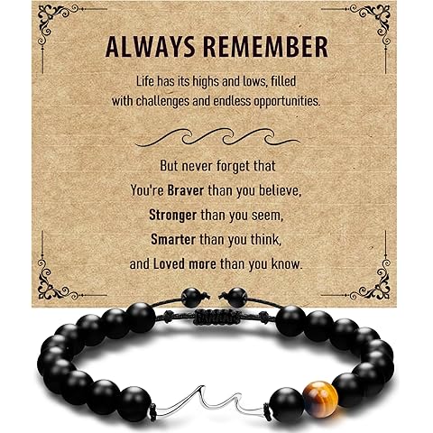 PEALICIOUS Inspirational Gifts for Women and Men, Happy Retirement Always Remember Bracelets Stocking Stuffers Get Well Gifts For People with Cancer Life Is Tough But So Are You Wave Bracelets
